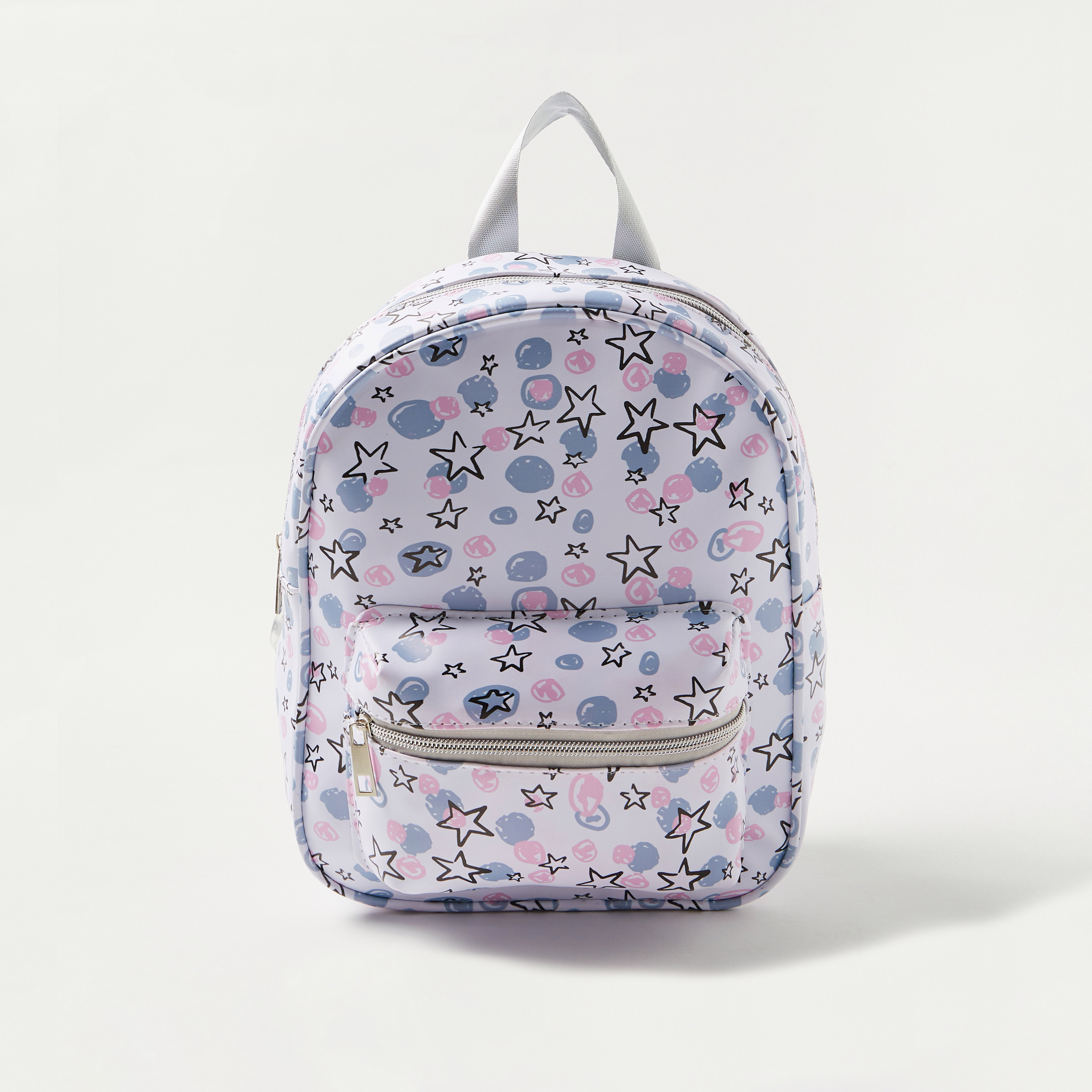 Charmz Star Print Backpack with Zip Closure-girls-accessories-bags-image-1