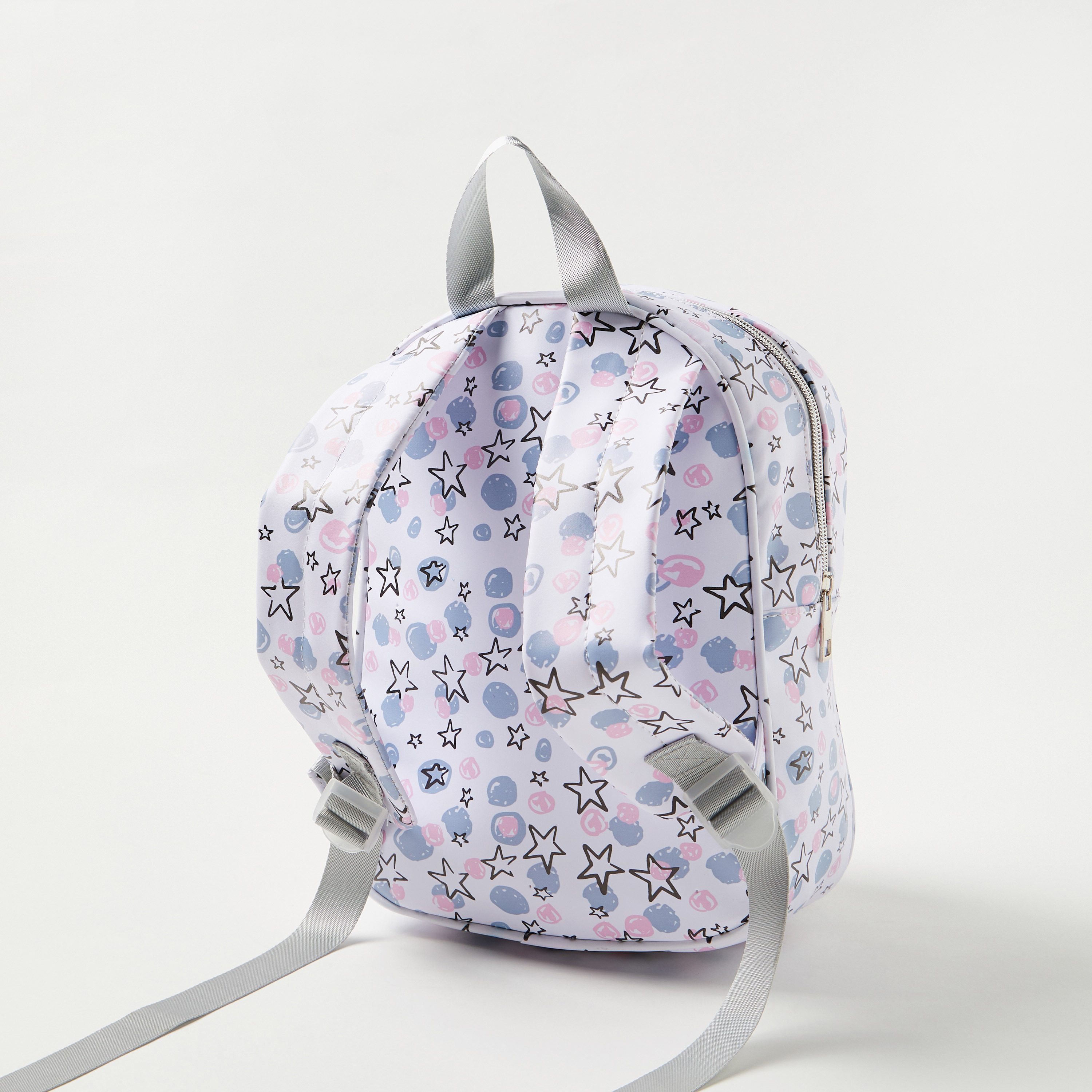 Charmz Star Print Backpack with Zip Closure-girls-accessories-bags-image-3