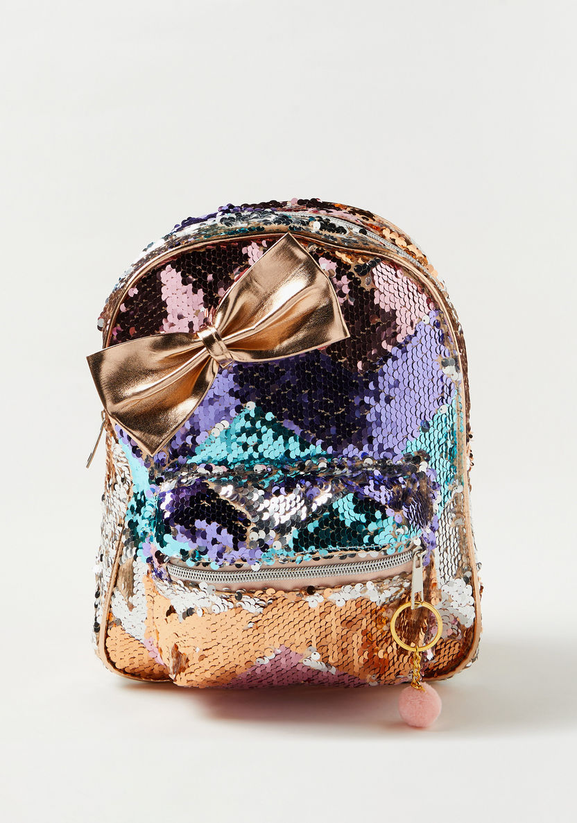 Charmz Embellished Backpack with Bow Accent-Bags and Backpacks-image-0