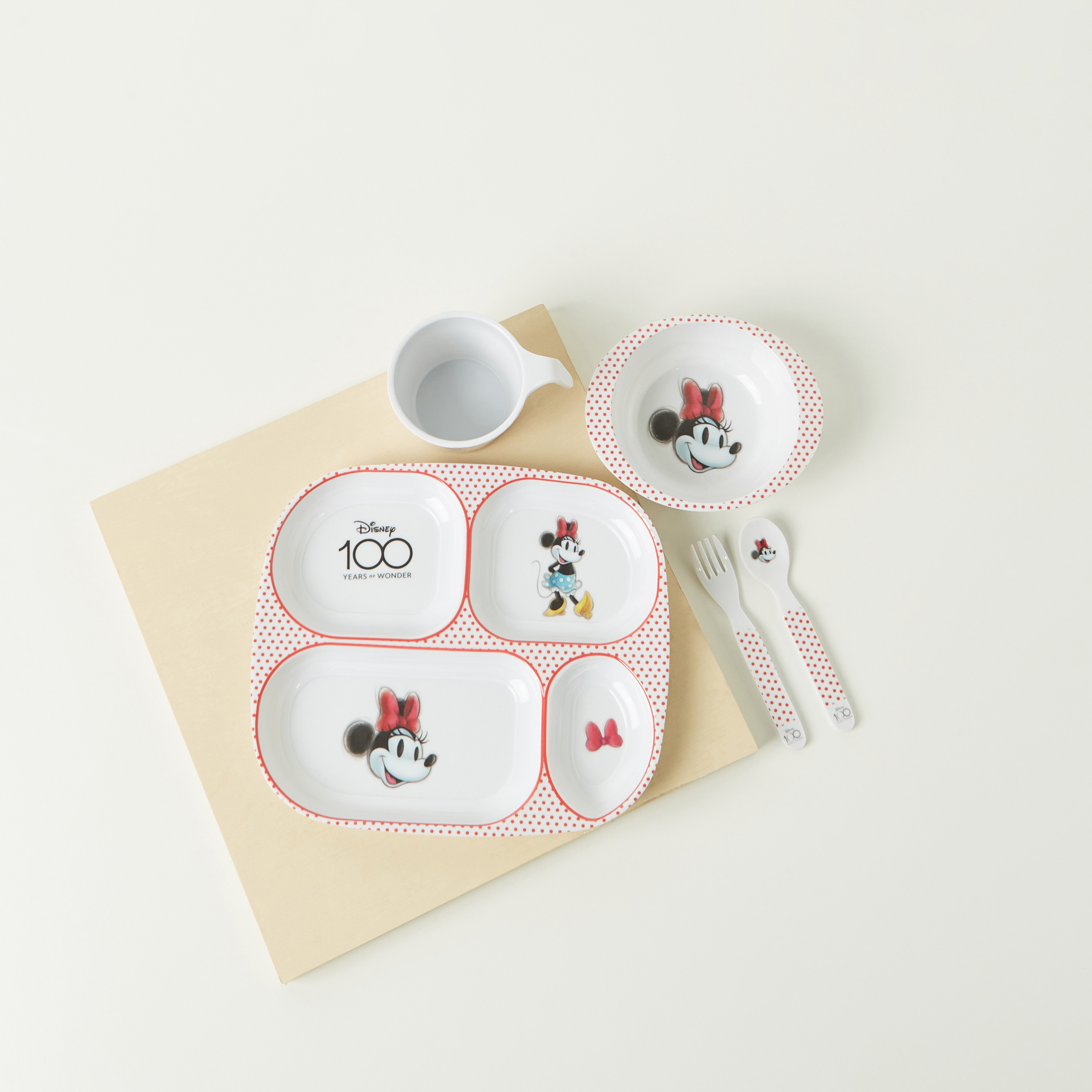 Shop Disney Mickey and Minnie Print 5-Piece Dinner Set Online