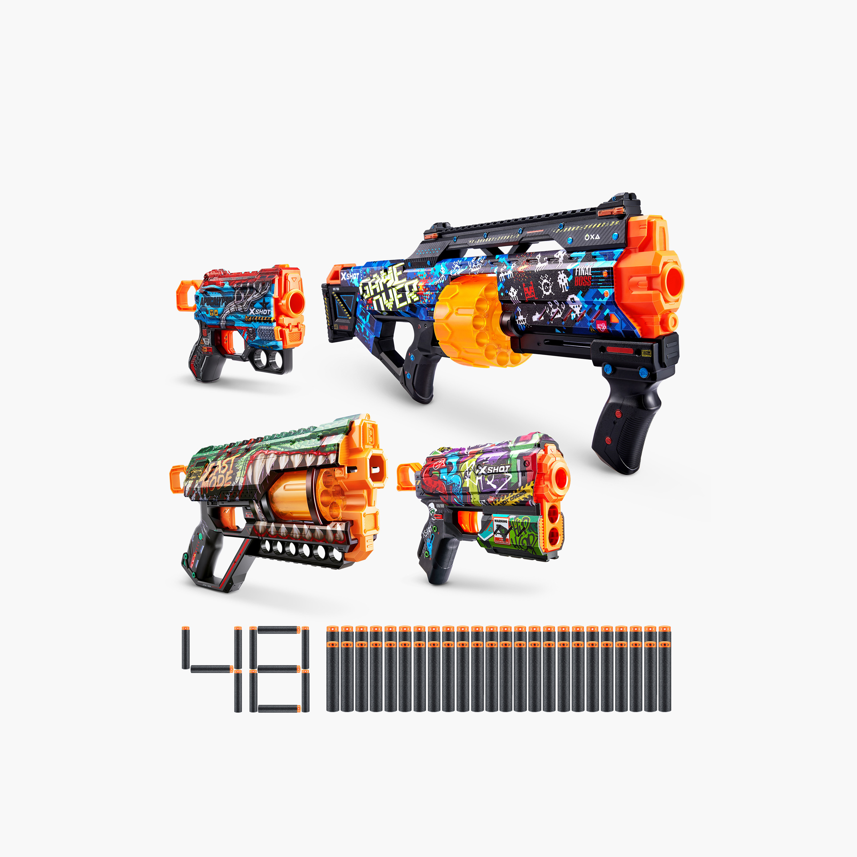 X-Shot Skins 4-Piece Blaster Toy Set-toys-outdoor-gunsandfoamblasters-image-1