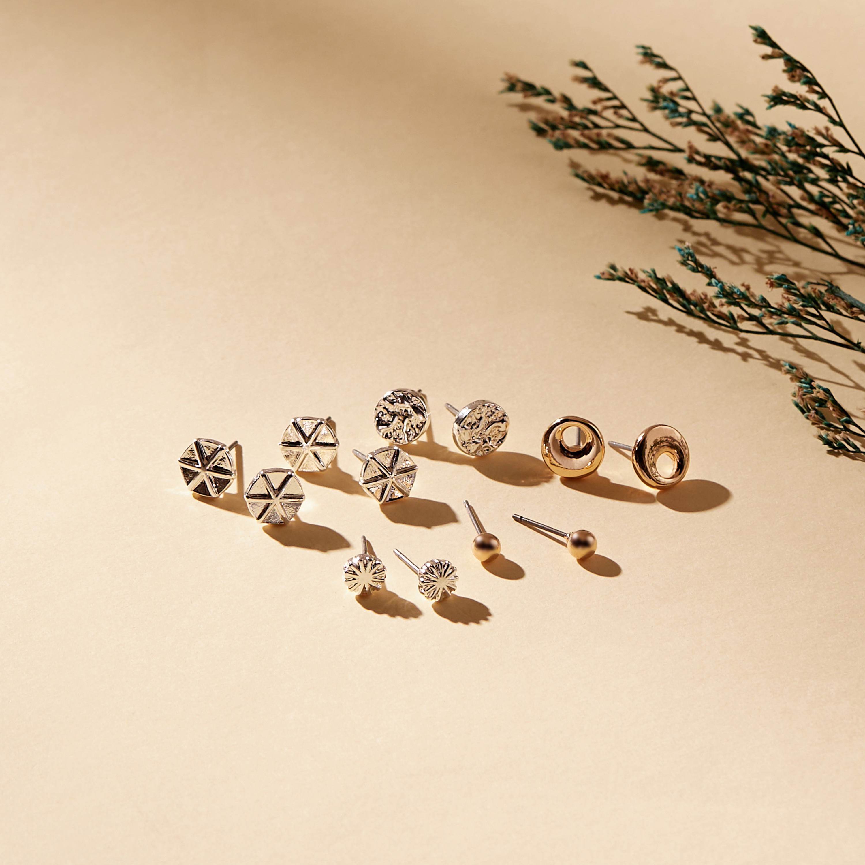 Assorted Stud Earrings with Pushback Closure - Set of 6-women-watchesandjewellery-jewellery-earrings-image-2