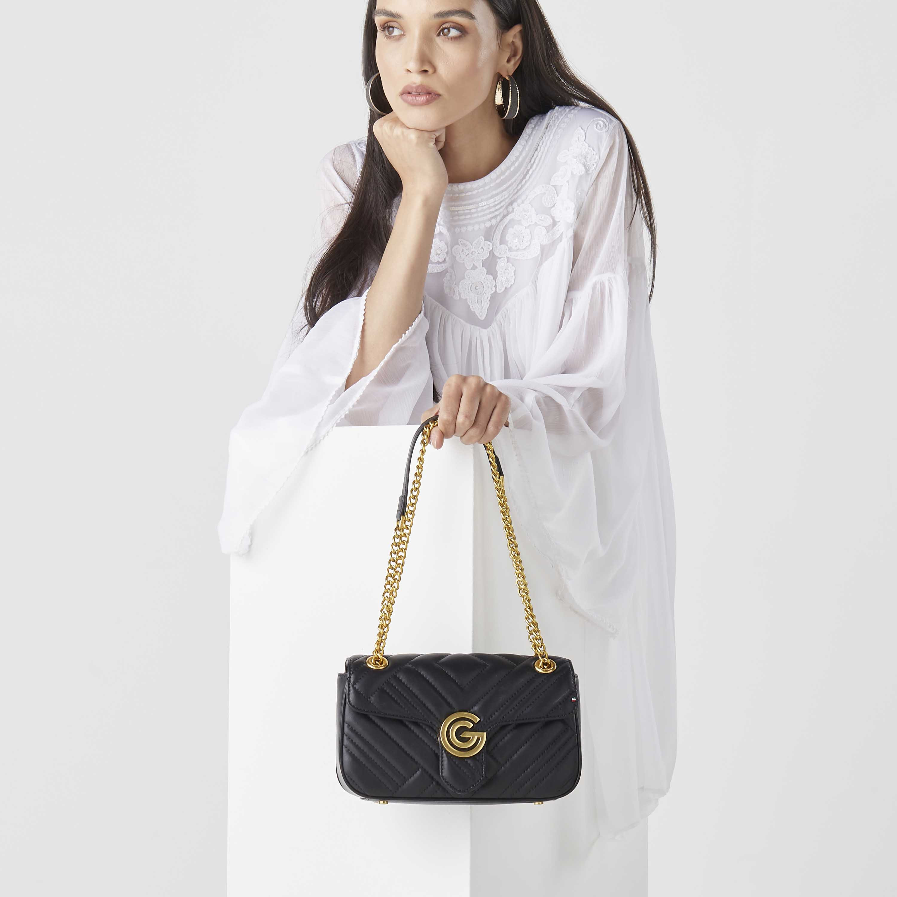 Buy Gabriella G Quilted Crossbody Bag with Magnetic Button Closure