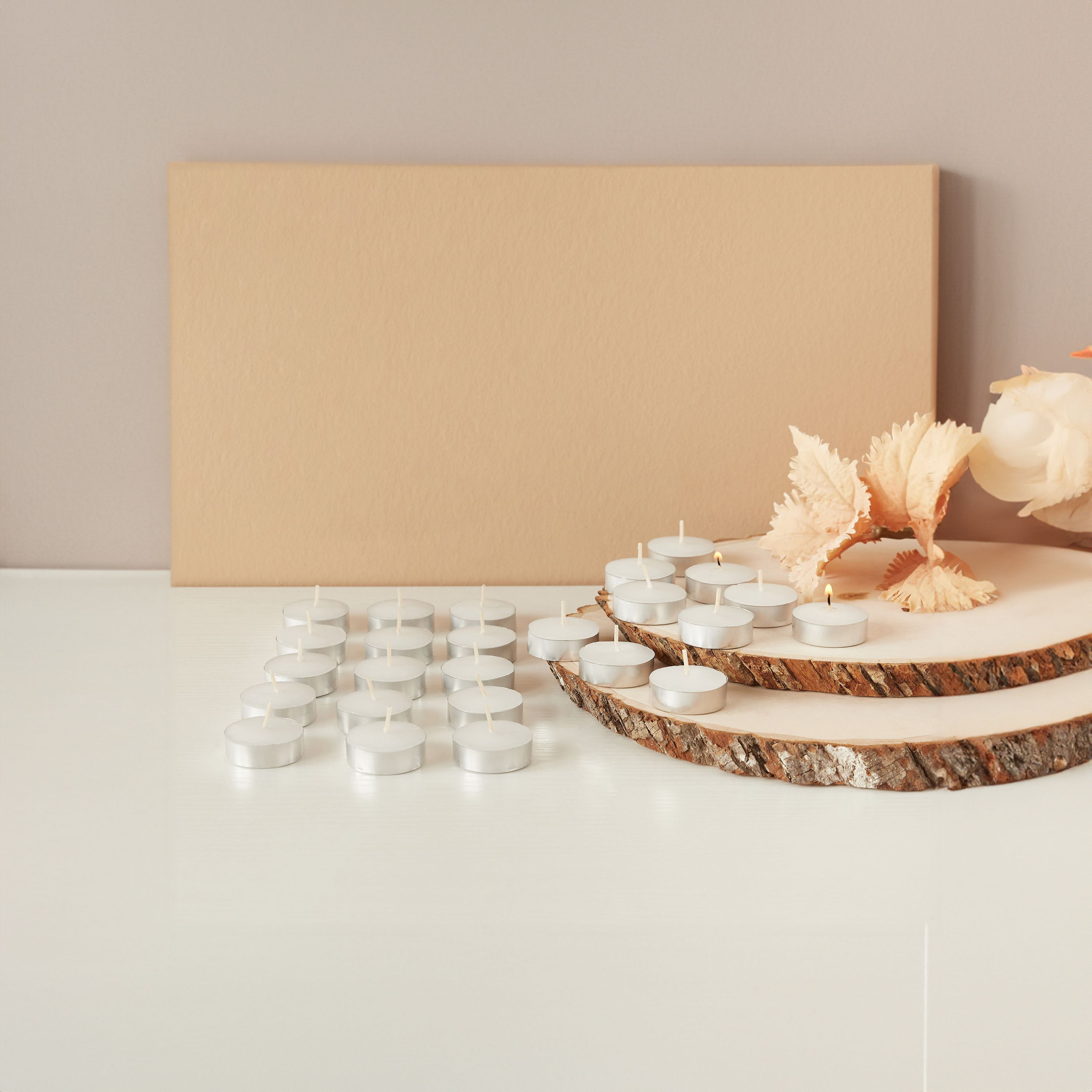 Essentials 50-Piece Unscented Tealight Candle Set-household-homefragrance-candles-image-1