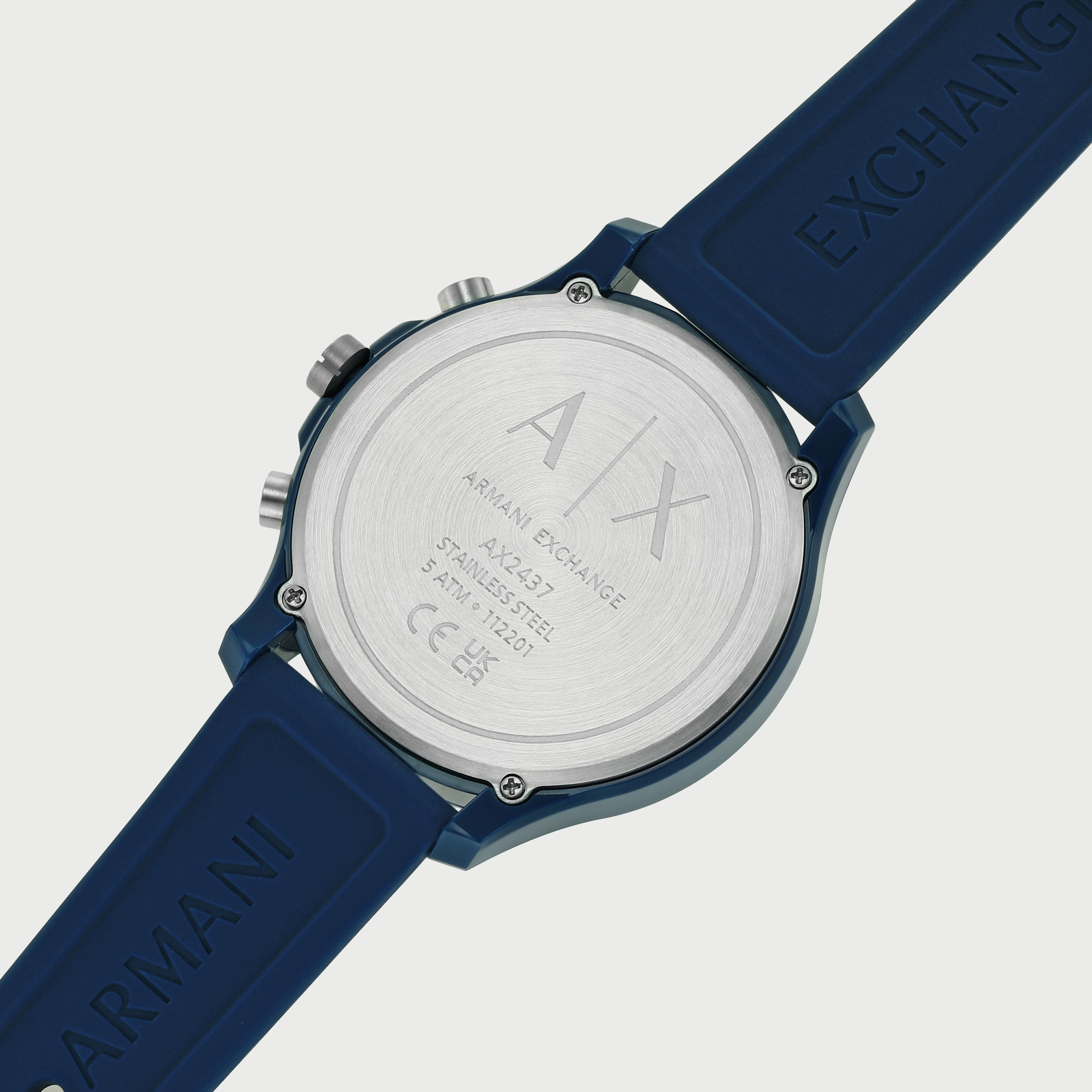 Buy Men's Armani Exchange Men's 46 MM Blue Chronograph Silicone