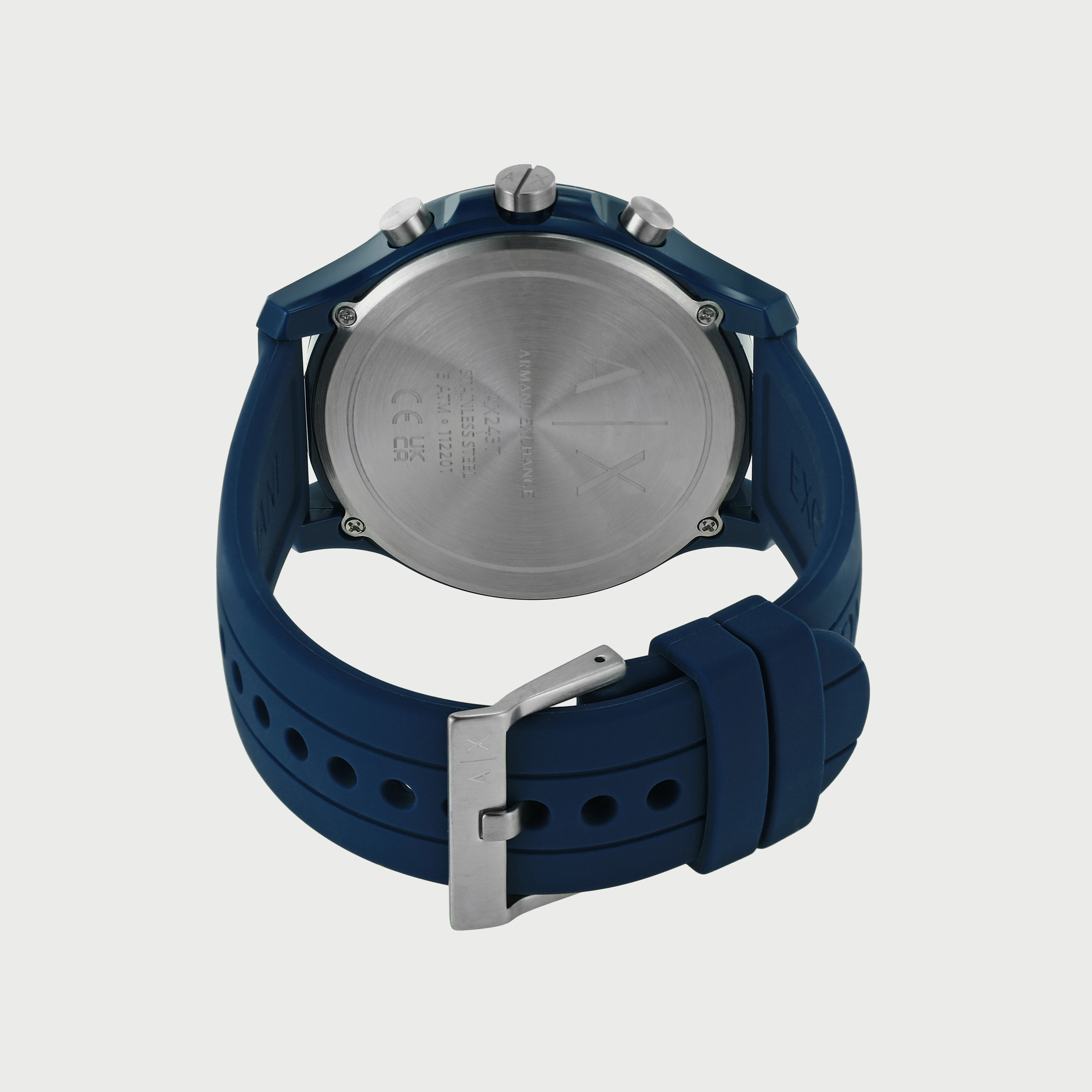 Buy Men's Armani Exchange Men's 46 MM Blue Chronograph Silicone