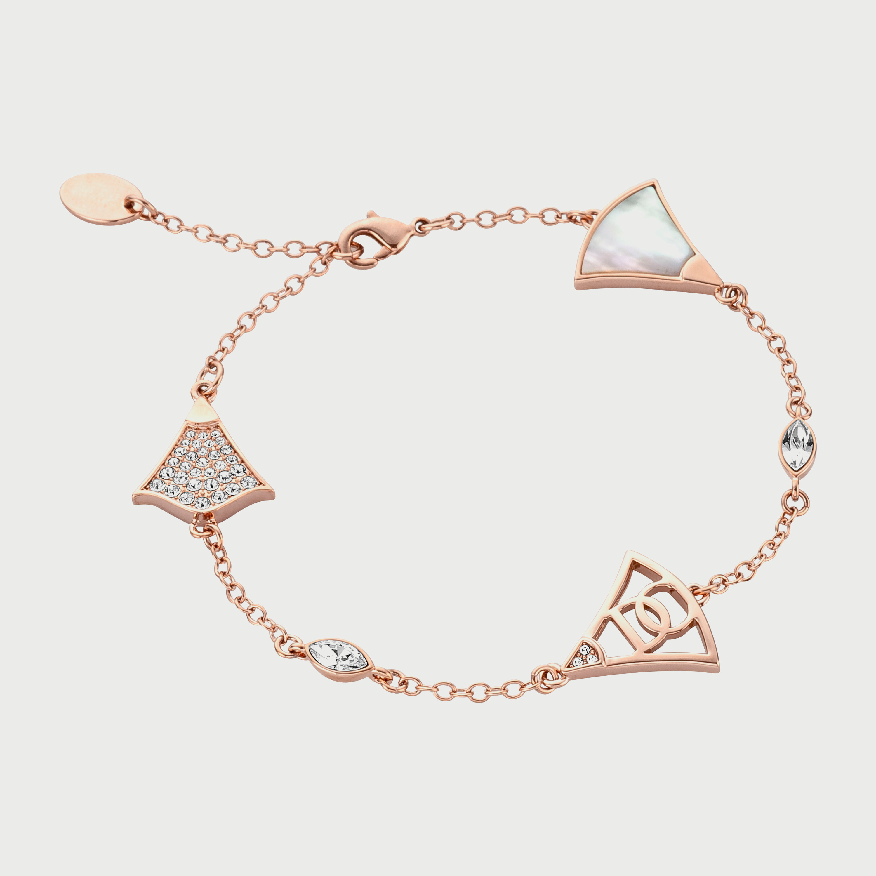 DICI Women's Rose Gold Brass Mirabella Charm Bracelet DCBR01343300-women-watchesandjewellery-jewellery-banglesandbracelets-image-1
