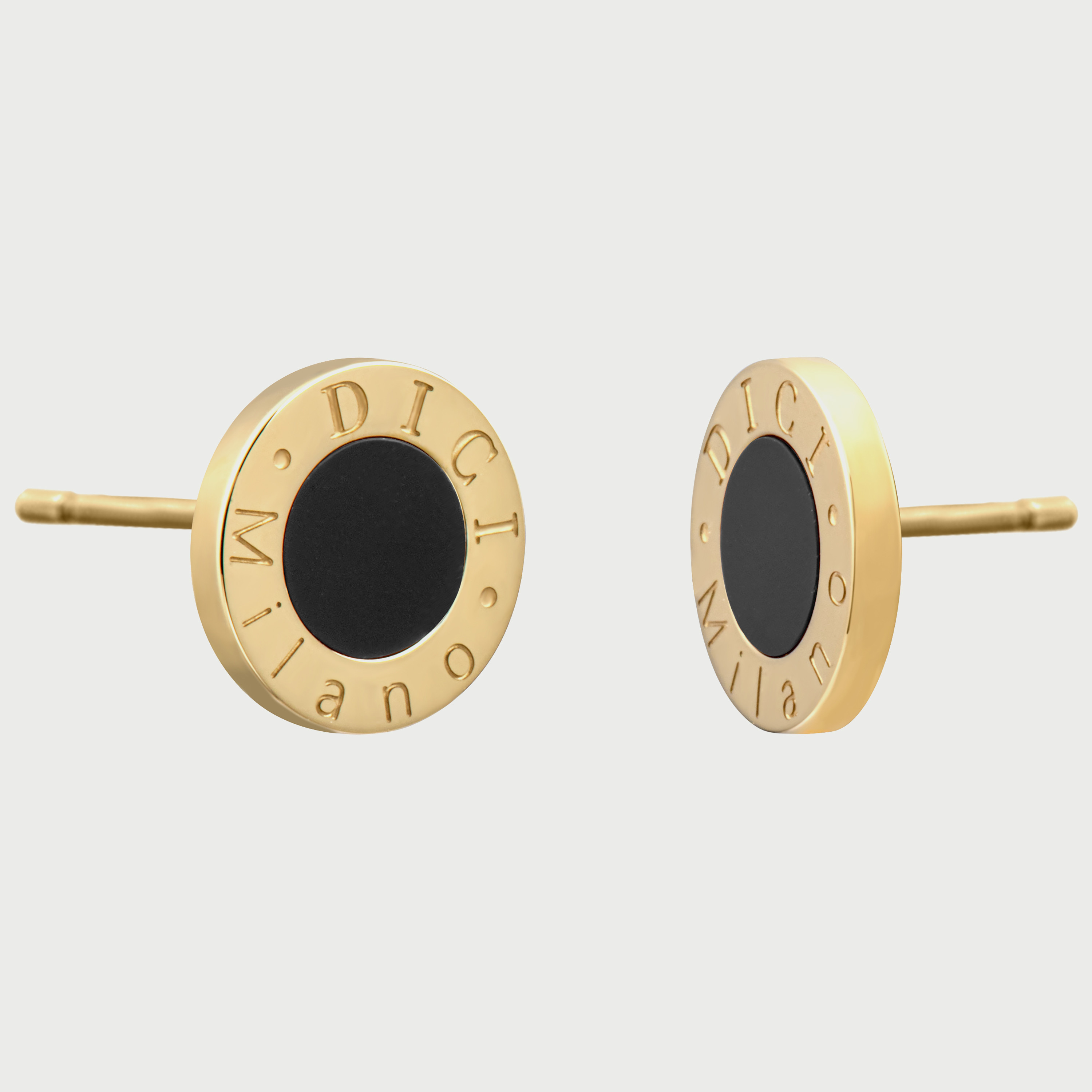 DICI Women's Gold & Black Brass Goccia Stud Earrings DCER01492100-women-watchesandjewellery-jewellery-earrings-image-1