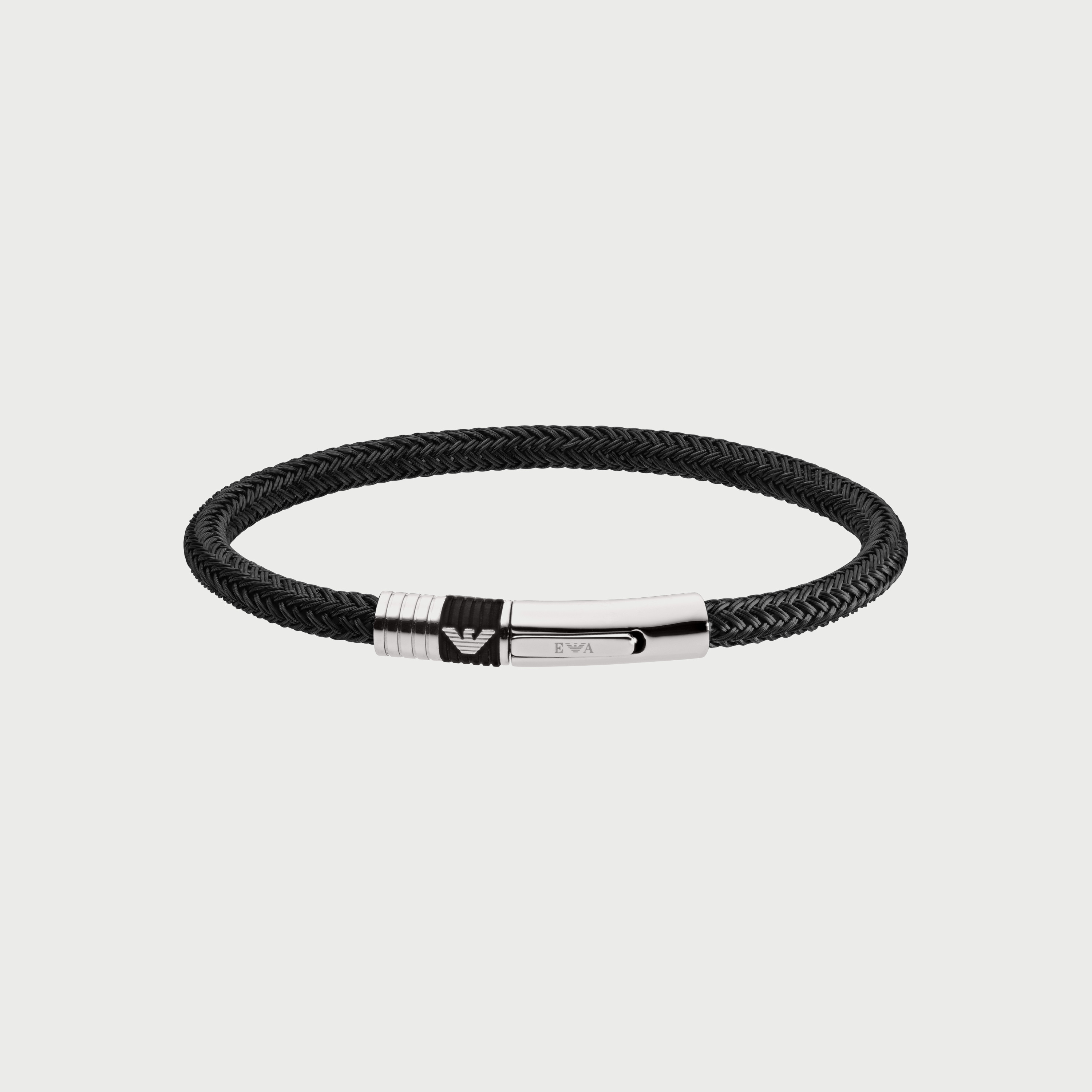 Emporio Armani Men's Black Stainless Steel Iconic Bracelet EGS1624001-men-watchesandjewellery-bracelets-image-1