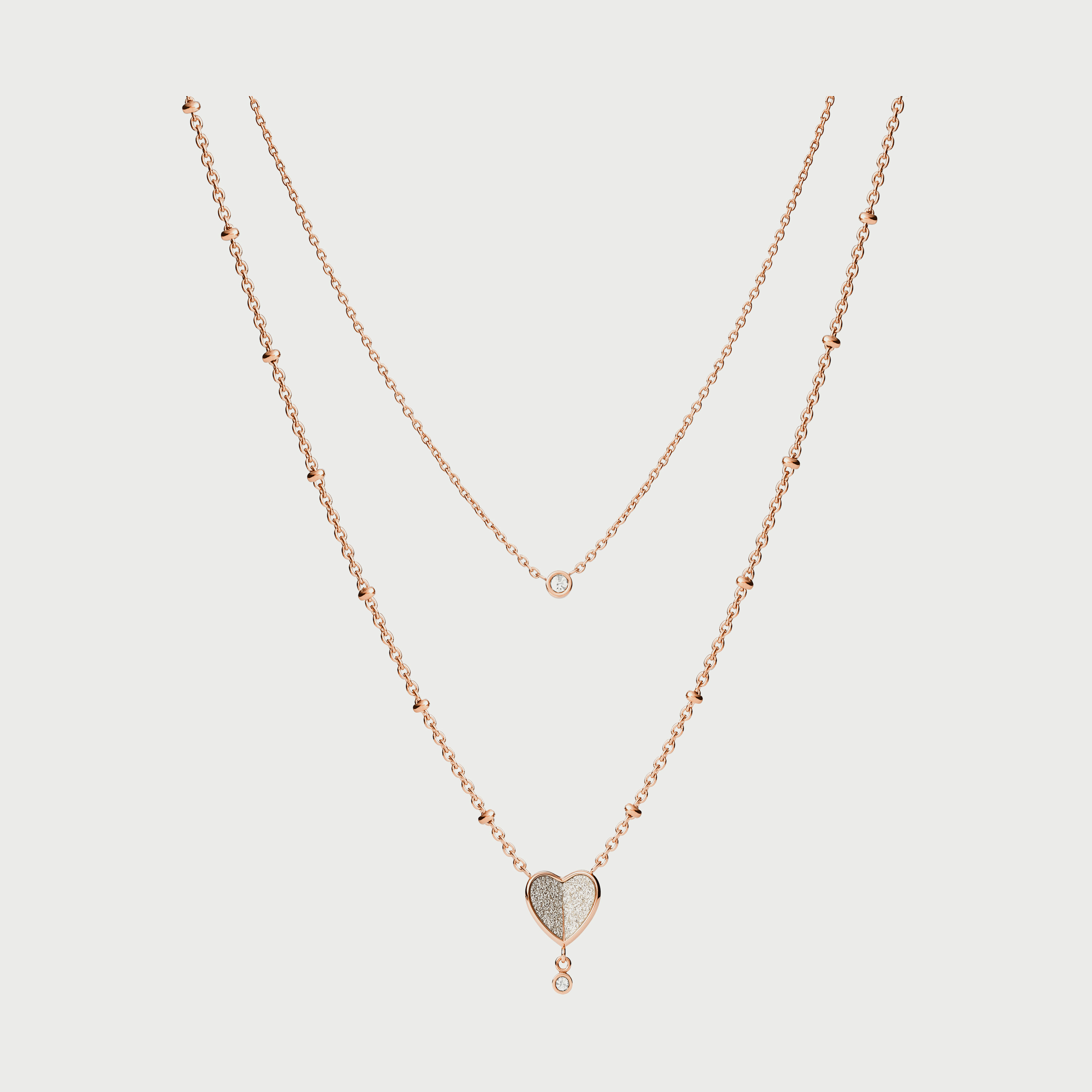 Buy Women's Fossil Women's Rose Gold Stainless Steel Vintage Glitz Necklace  JF03648791 Online | Centrepoint KSA