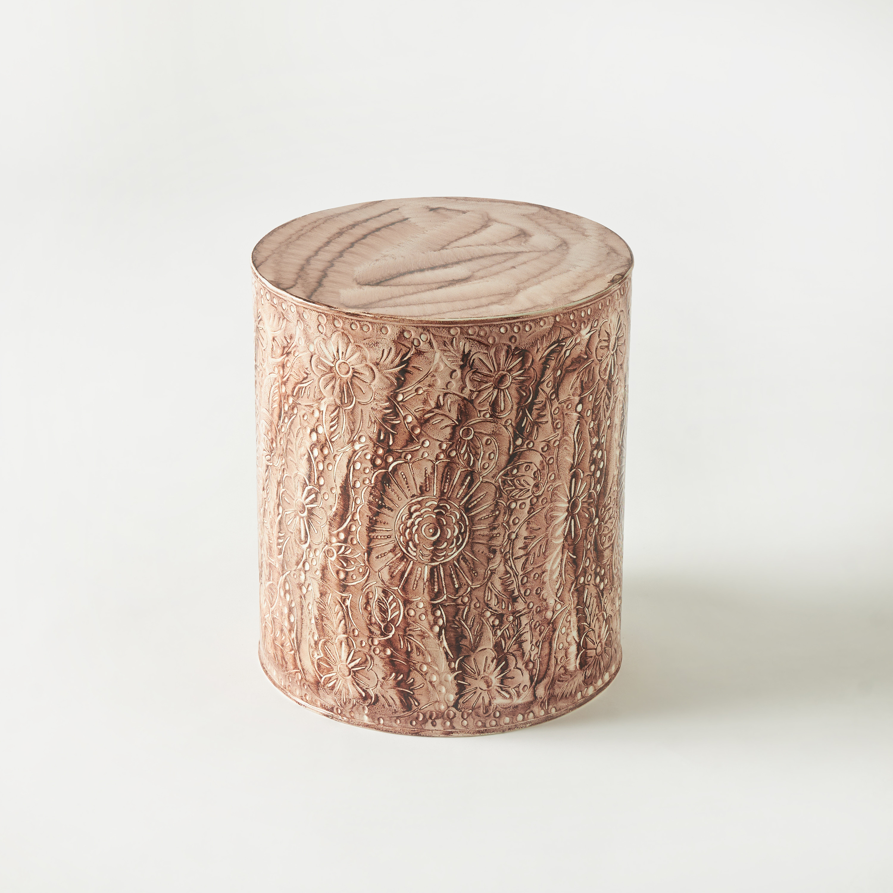 Textured Metal Stool - 36x41x36 cms-furniture-sofaandseating-ottomansbeanbagsandpoufs-image-2