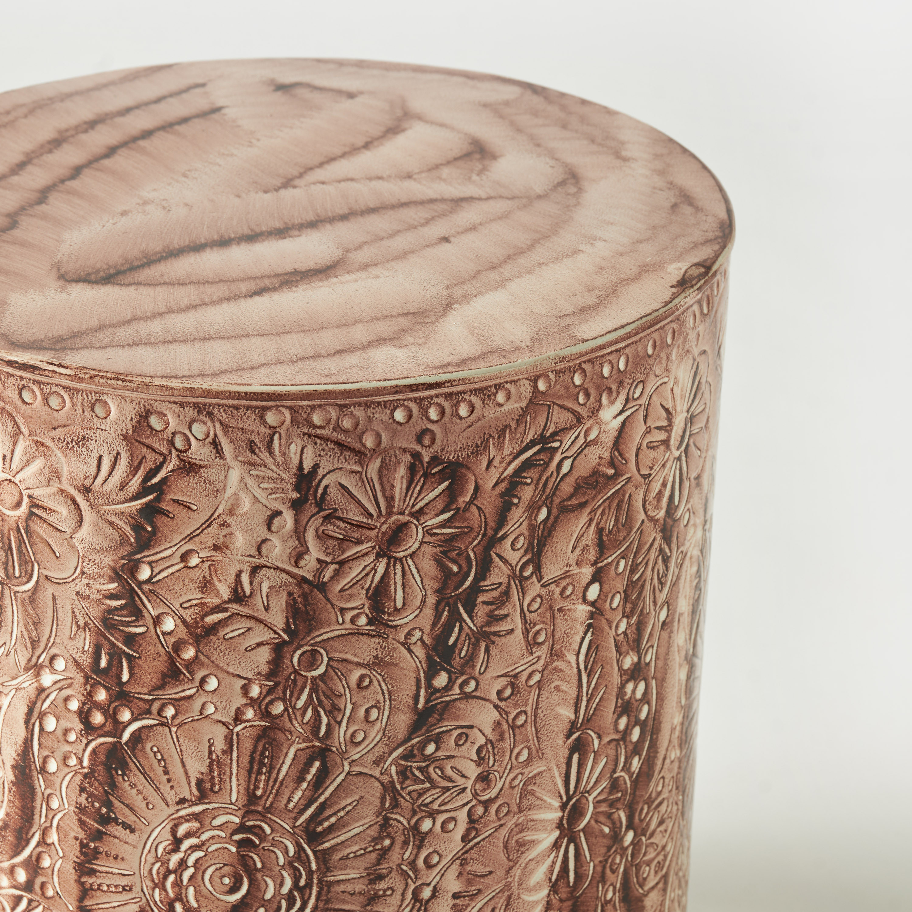 Textured Metal Stool - 36x41x36 cms-furniture-sofaandseating-ottomansbeanbagsandpoufs-image-3