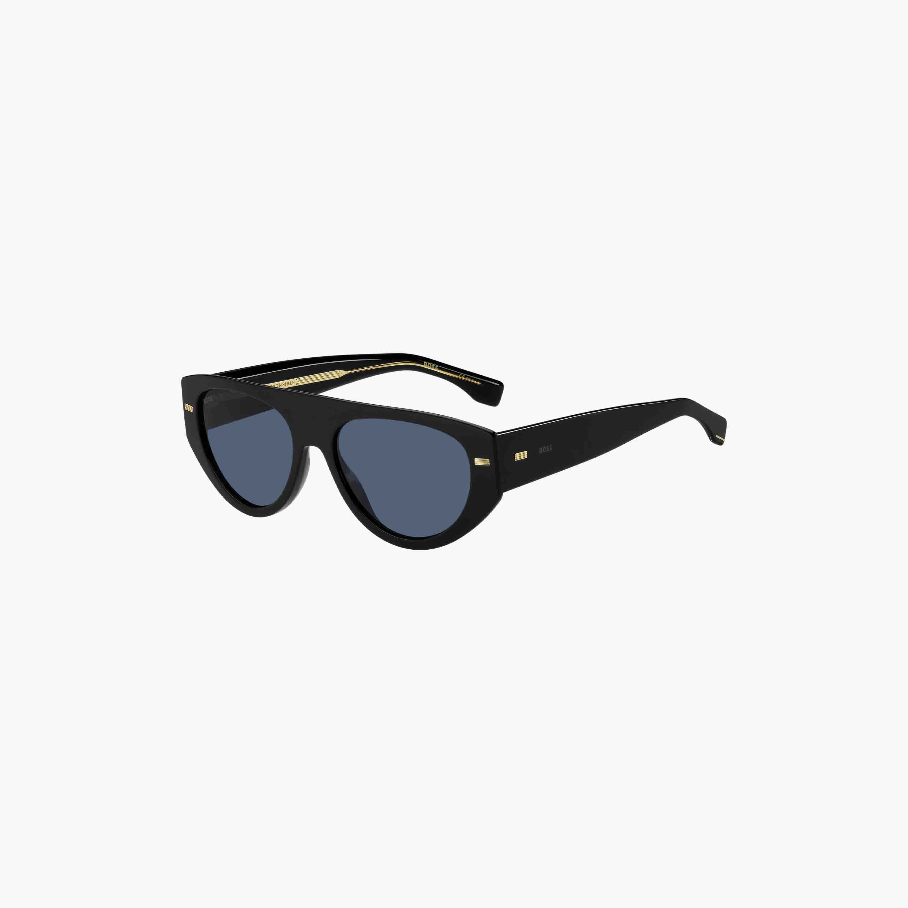 Hugo Boss Men UV Protected Grey Lens 56 mm Oval Sunglasses - BOSS 1443/S-men-sunglasses-image-6