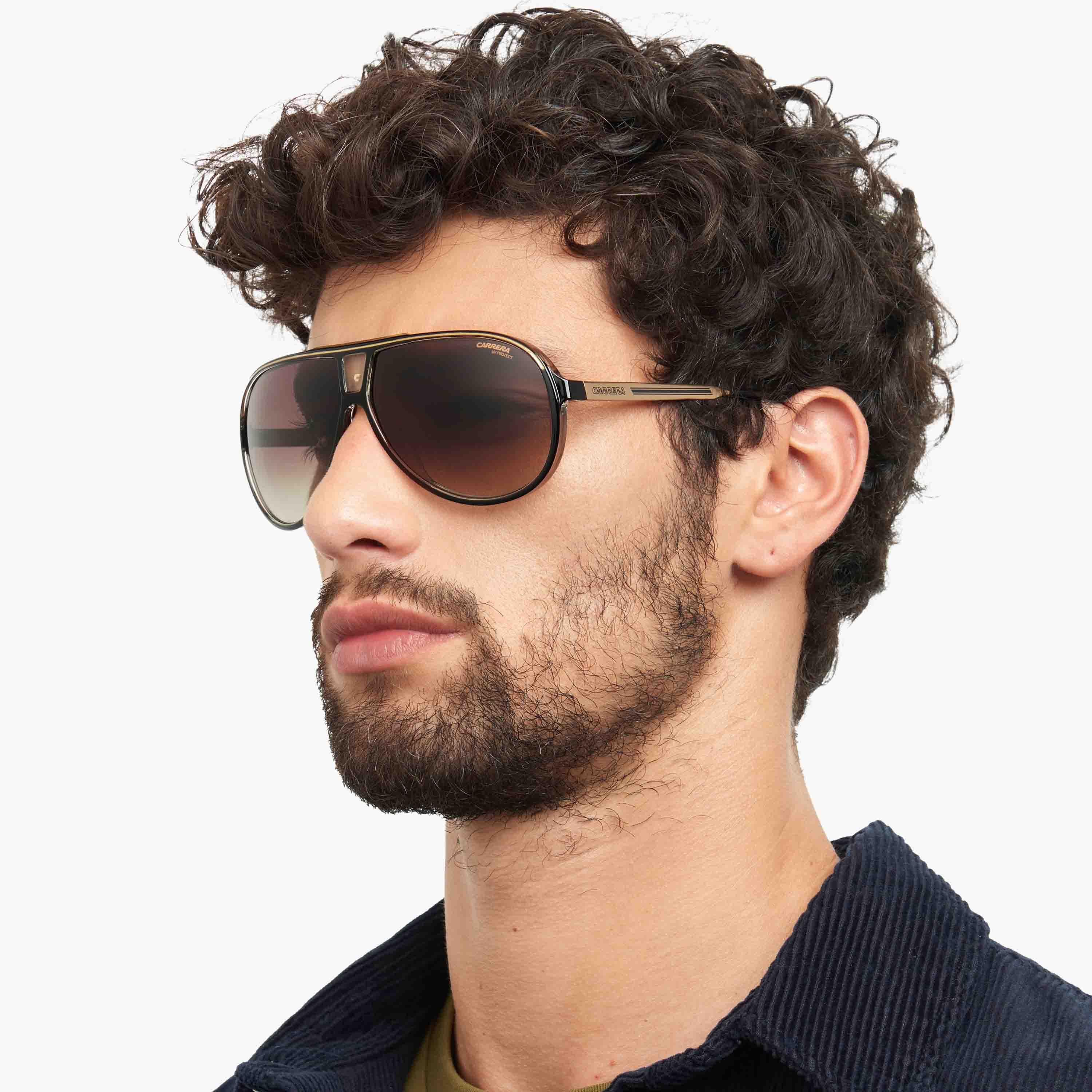 Carrera Men's UV Protected Brown Shaded Lens 63 mm Pilot Sunglasses | 205381-men-sunglasses-image-6