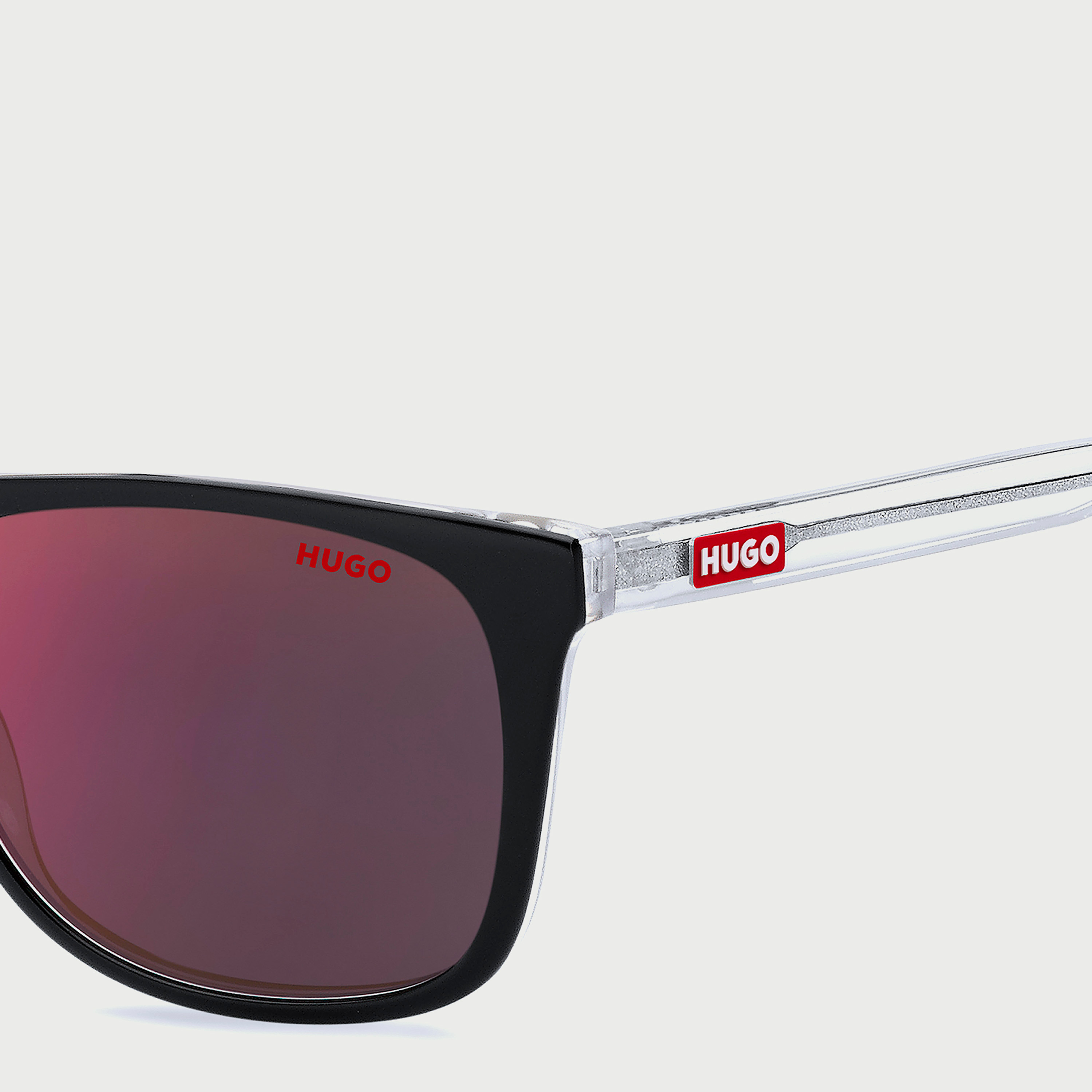 Hugo Boss Men UV Protected Red Mirror Lens 56 mm Square Sunglasses - HG 1194/S-men-sunglasses-image-4