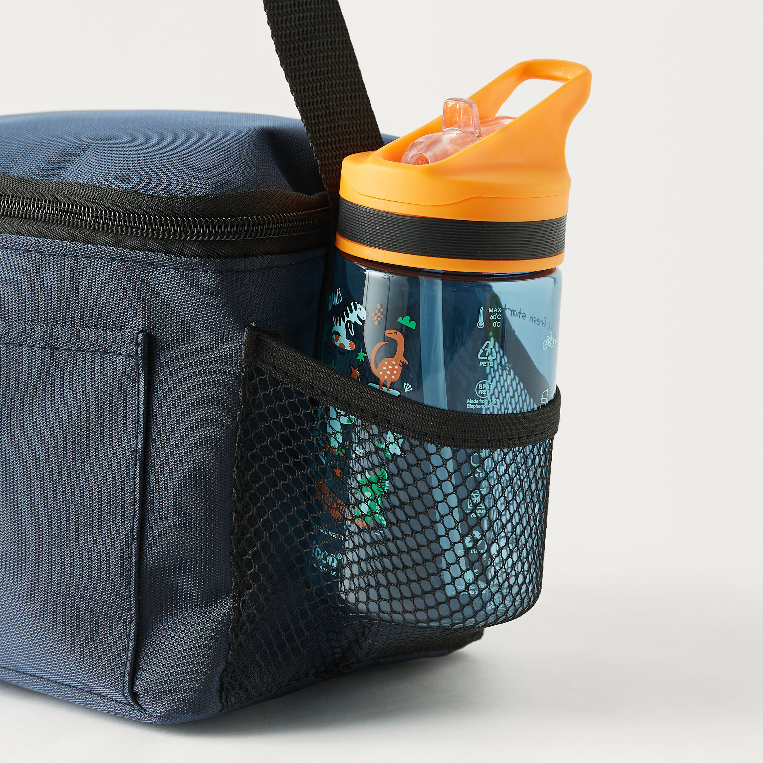 Solid Insulated Lunch Bag with Handle and Zip Closure-school-lunchessentials-lunchbags-image-3