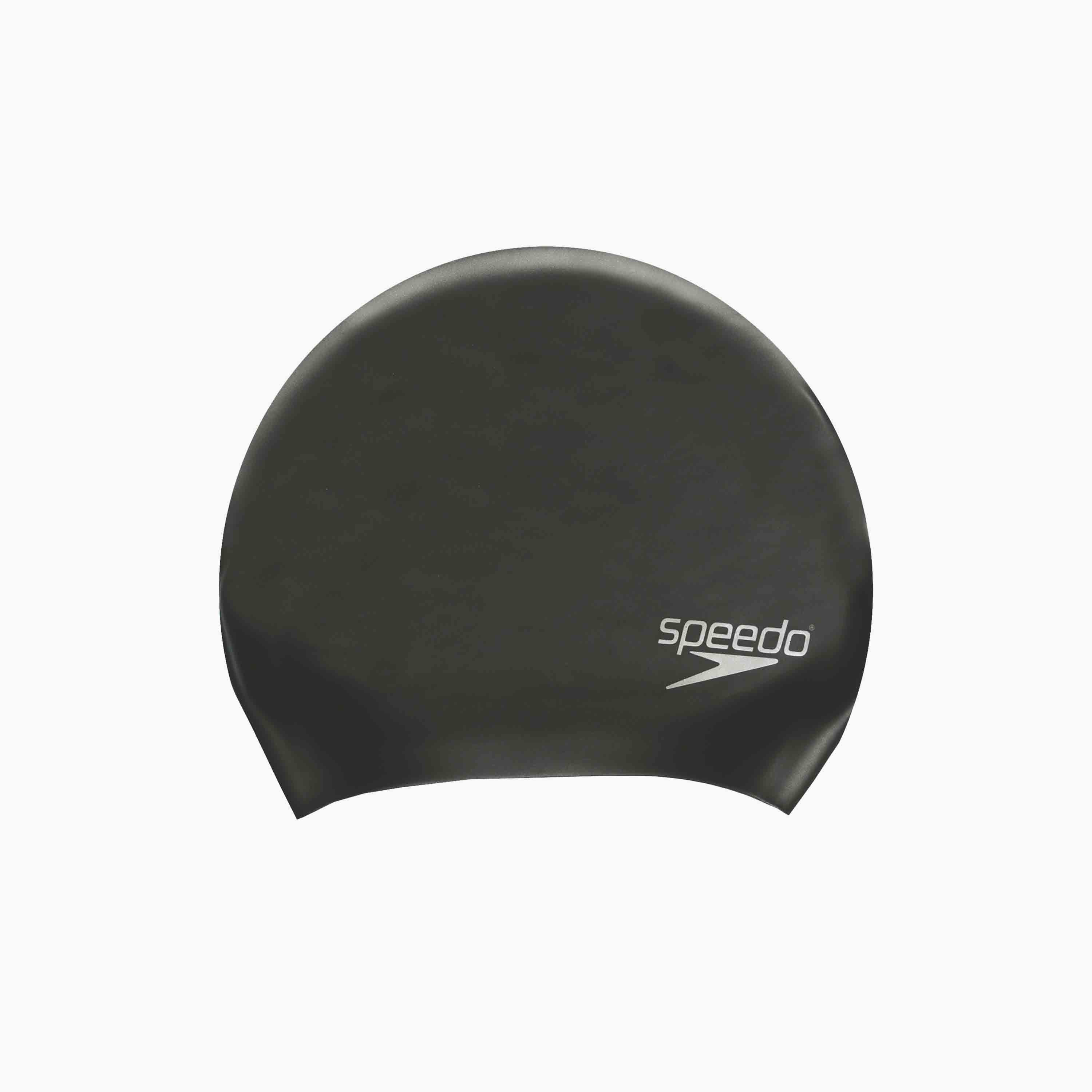 Speedo Long Hair Cap, One Size, Adult Unisex, Black-women-clothing-swimandbeach-swimcaps-image-1