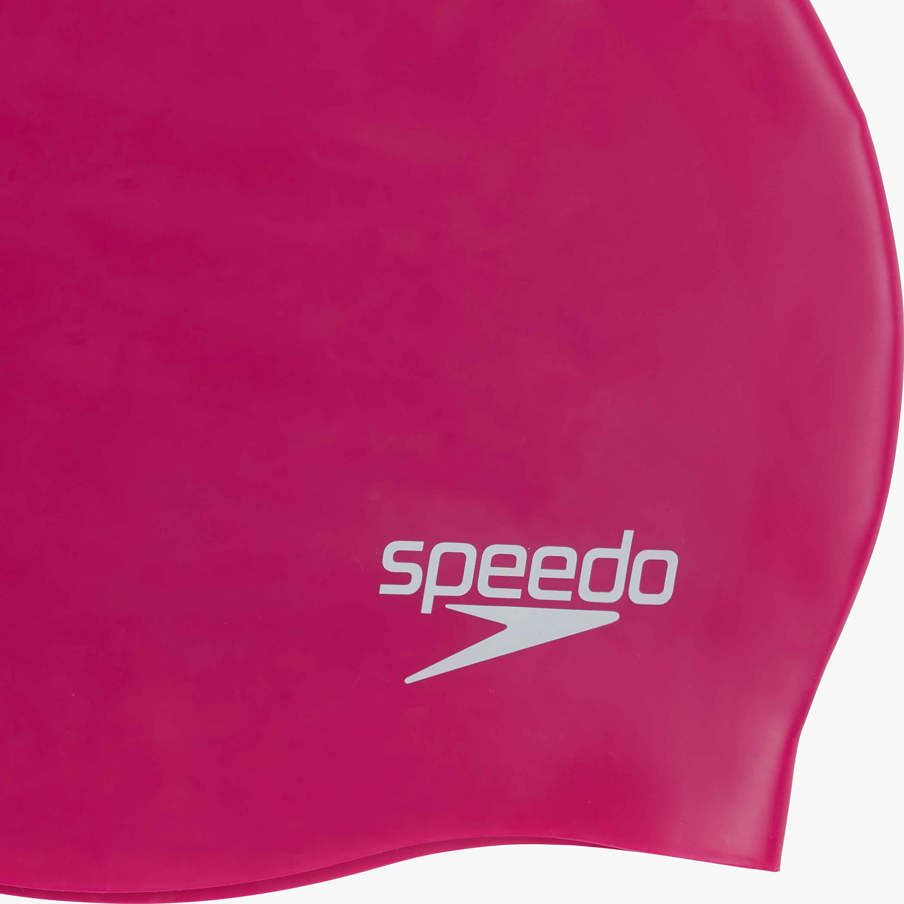 Speedo Plain Moulded Silicone Cap, One Size, Adult Unisex, Electric Pink-women-clothing-swimandbeach-swimcaps-image-3