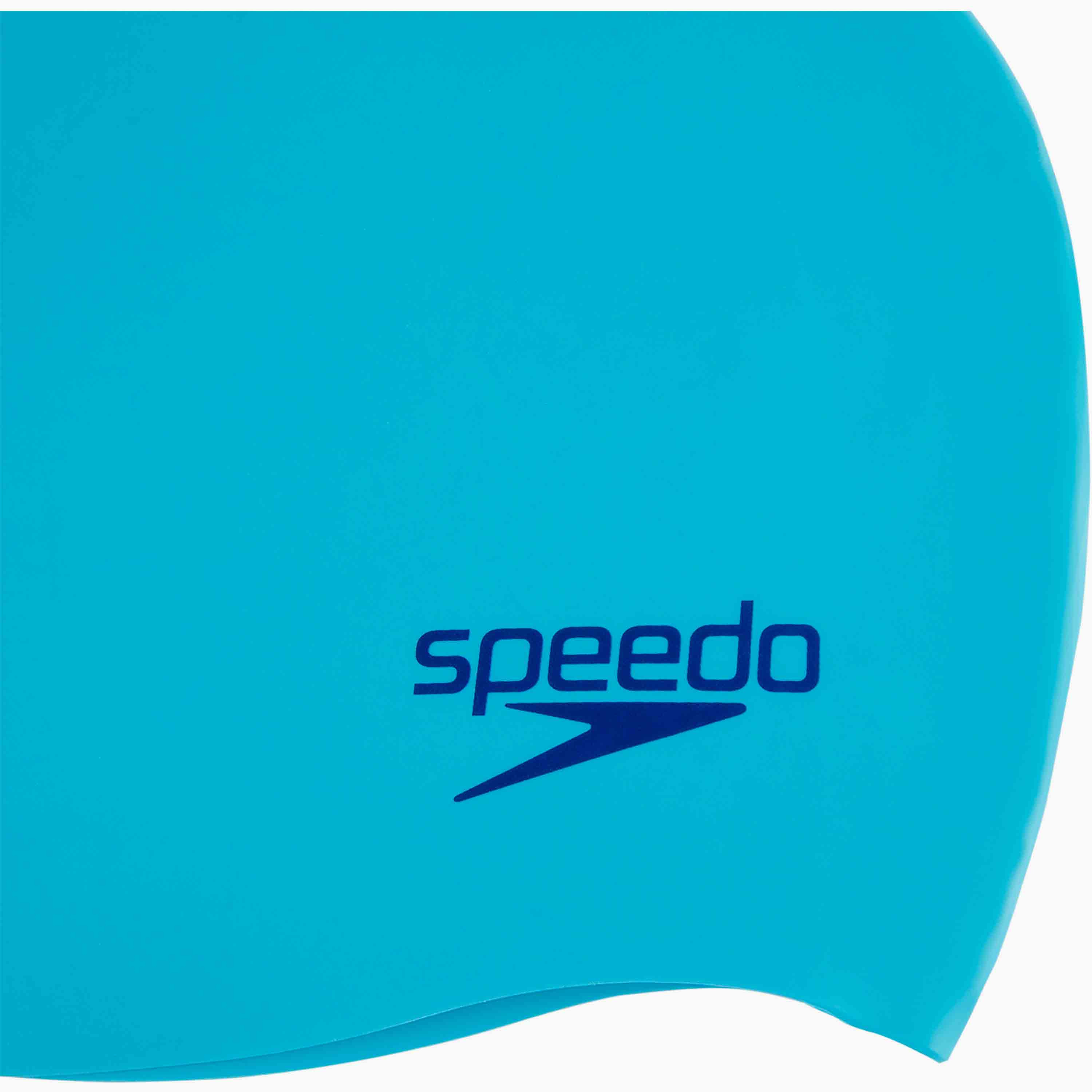 Speedo Moulded Silicone Cap, One Size, Kids Unisex, Blue-women-clothing-swimandbeach-swimcaps-image-4