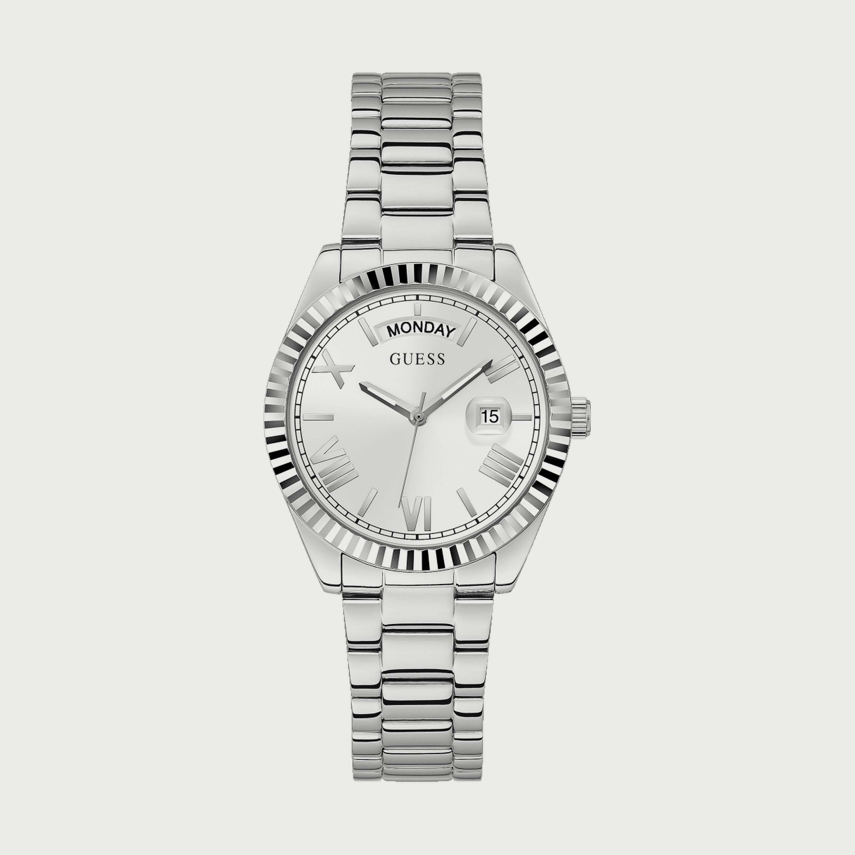 Guess Women's Silver Analog Stainless Steel Strap Watch - GW0308L1 | 36 MM-women-watchesandjewellery-watches-image-1