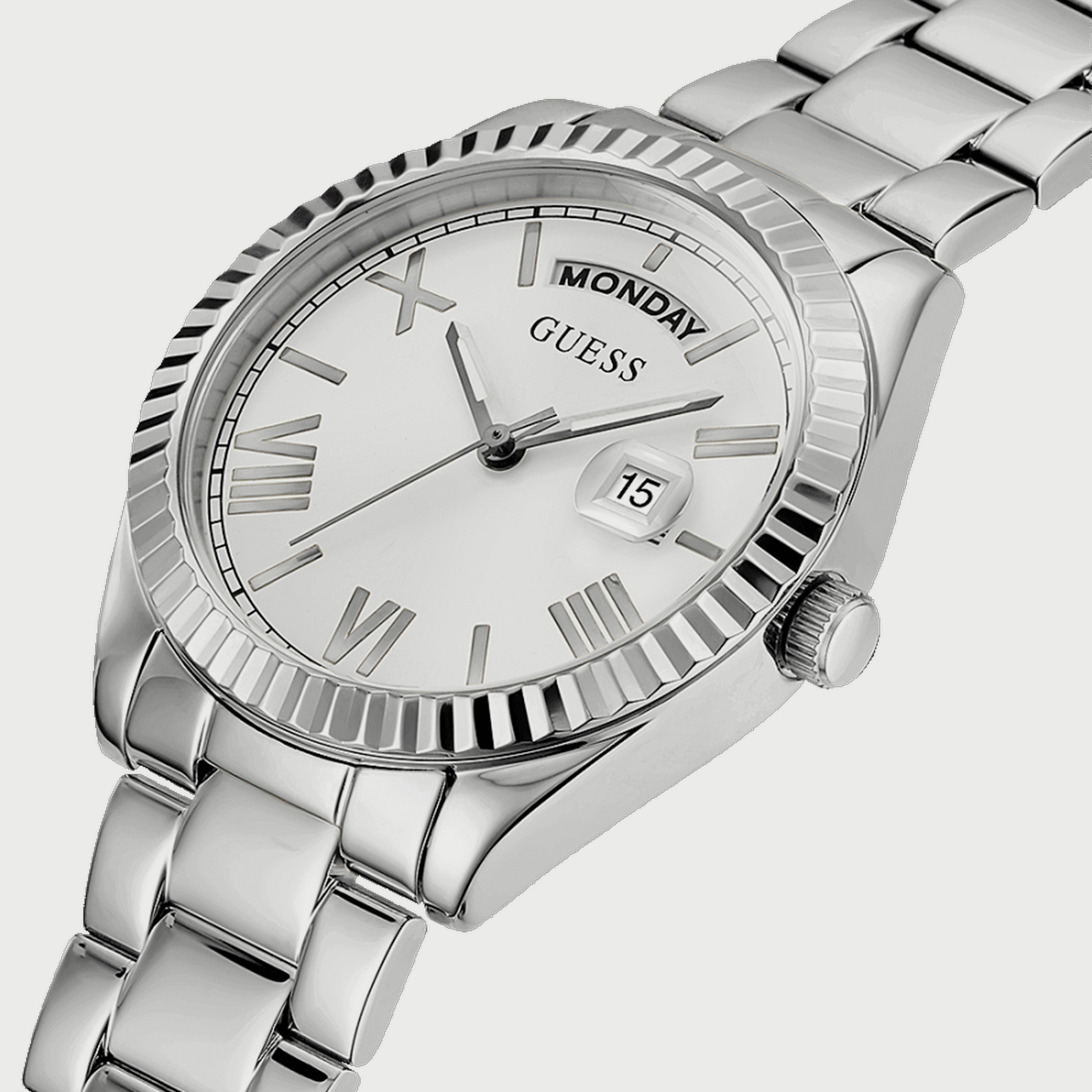 Guess Women's Silver Analog Stainless Steel Strap Watch - GW0308L1 | 36 MM-women-watchesandjewellery-watches-image-2
