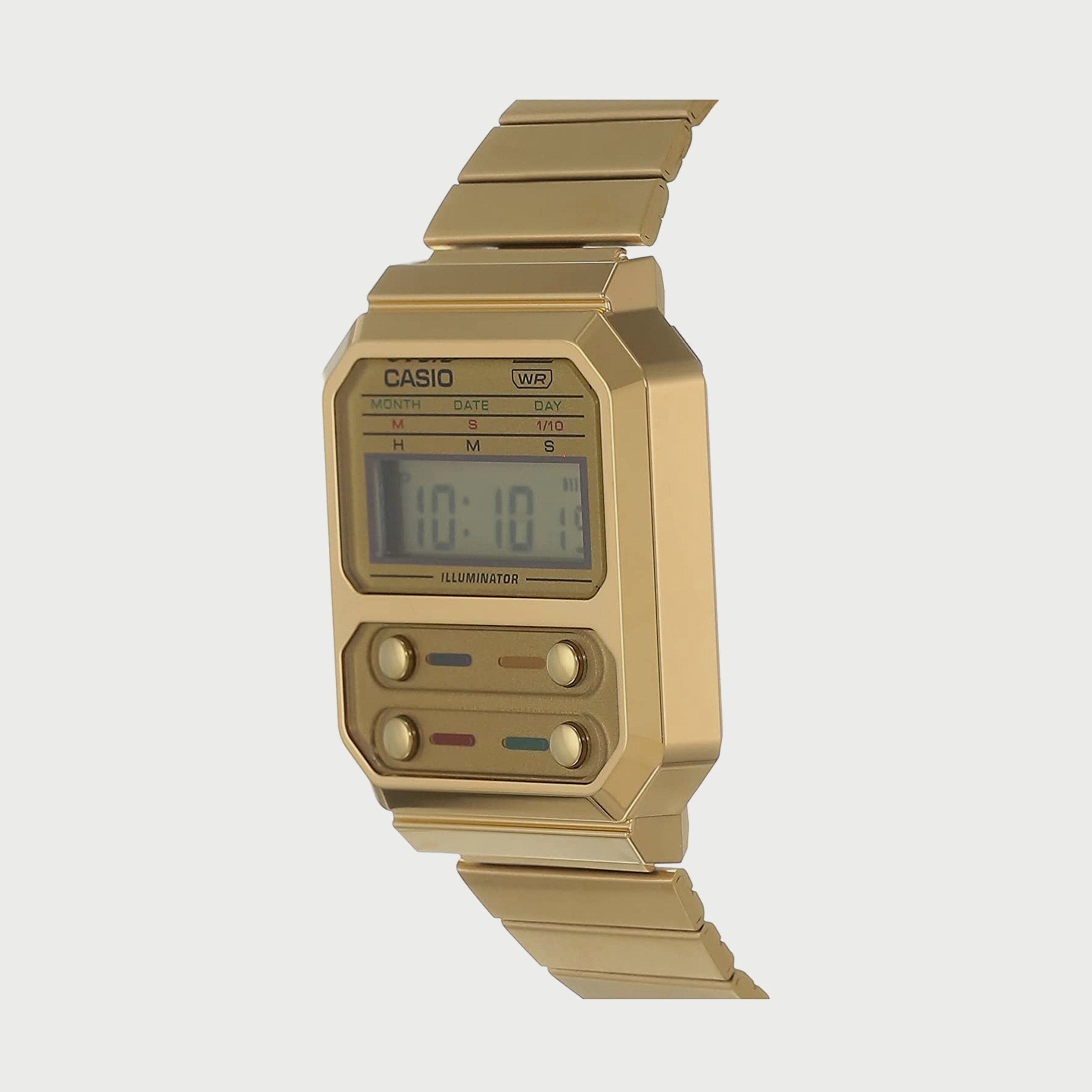Casio Men's Gold Digital Stainless Steel Strap Watch A100WEFG-9ADF-men-watchesandjewellery-watches-image-2