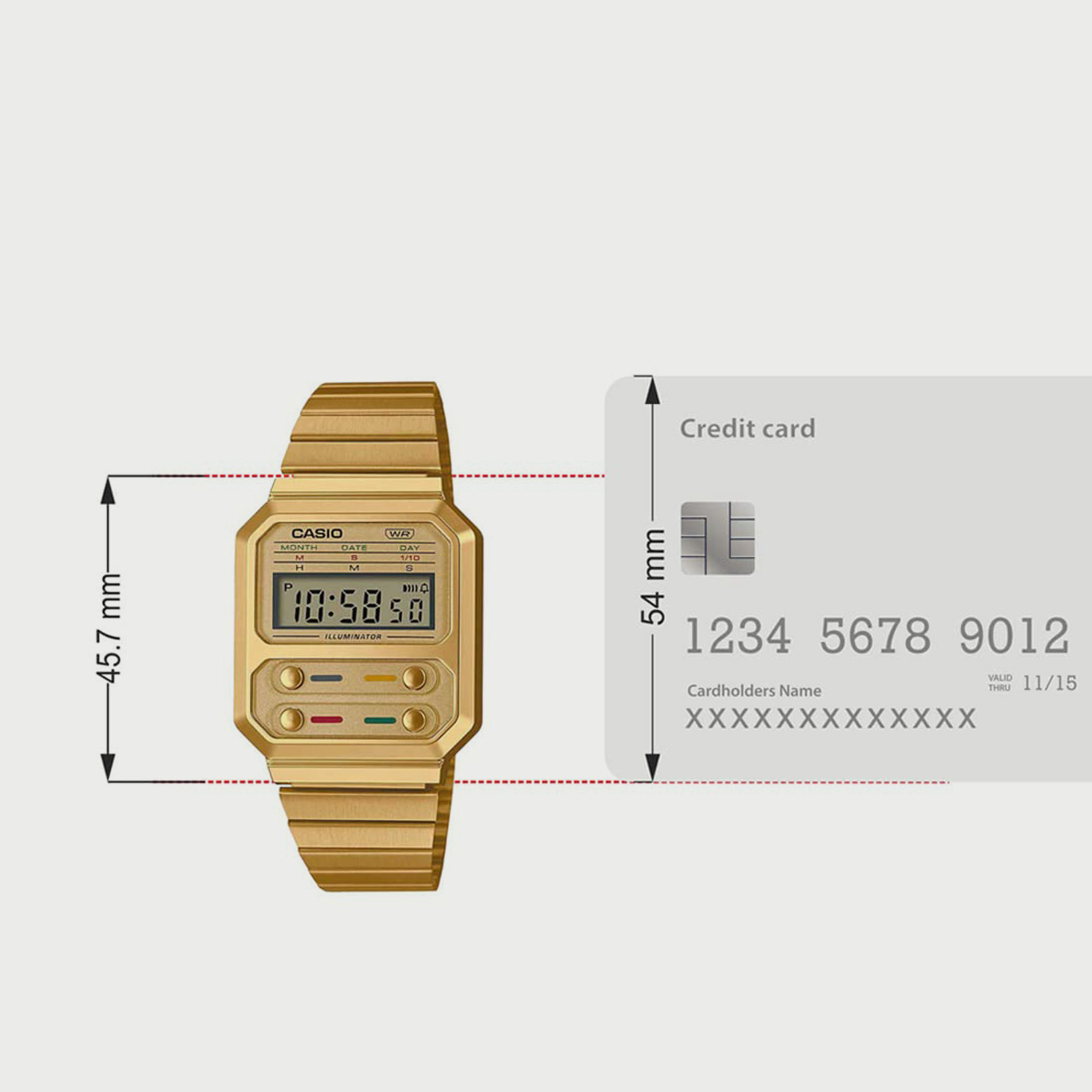 Casio Men's Gold Digital Stainless Steel Strap Watch A100WEFG-9ADF-men-watchesandjewellery-watches-image-5