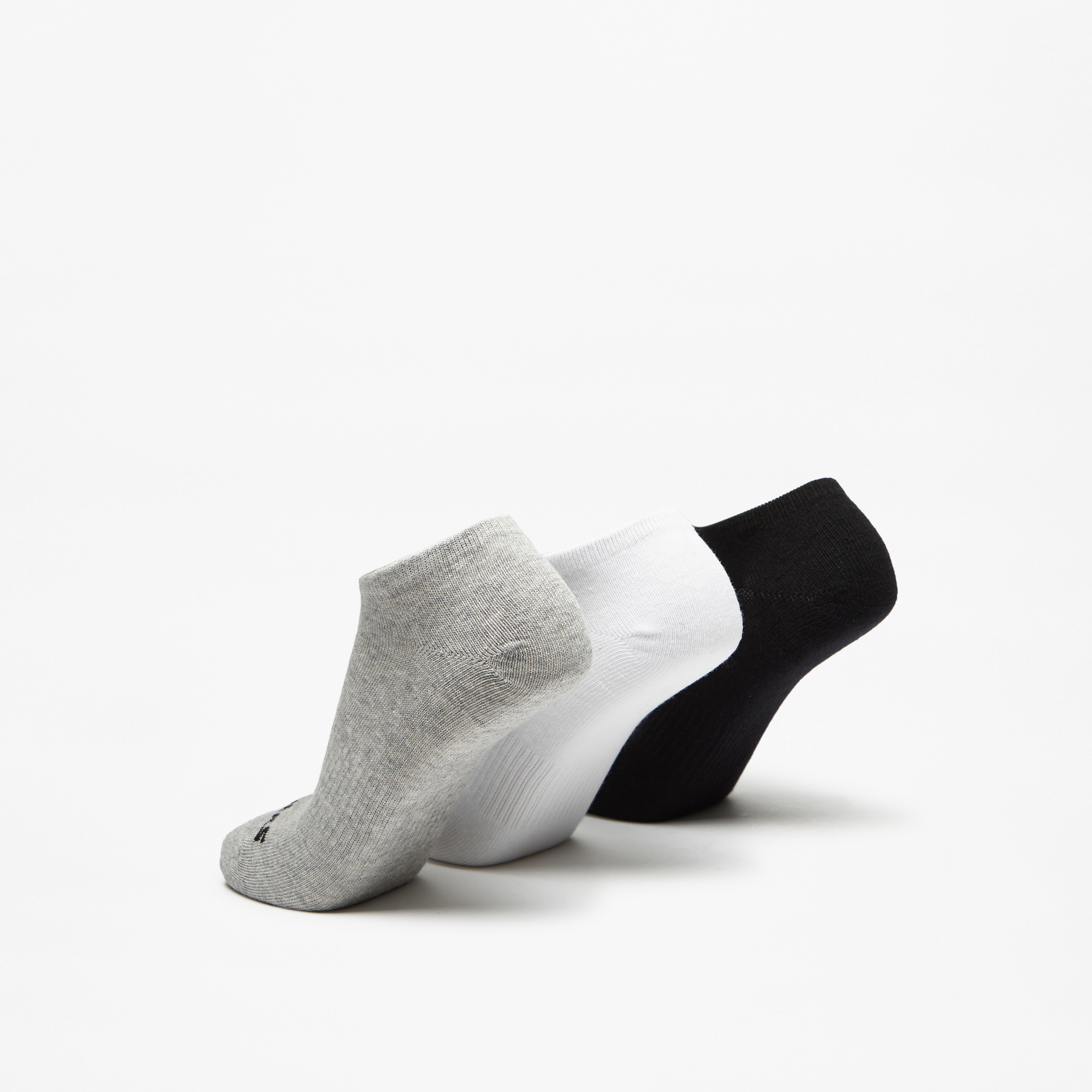 Skechers Logo Print No Show Sports Socks - Set of 3-women-socksandstockings-image-3