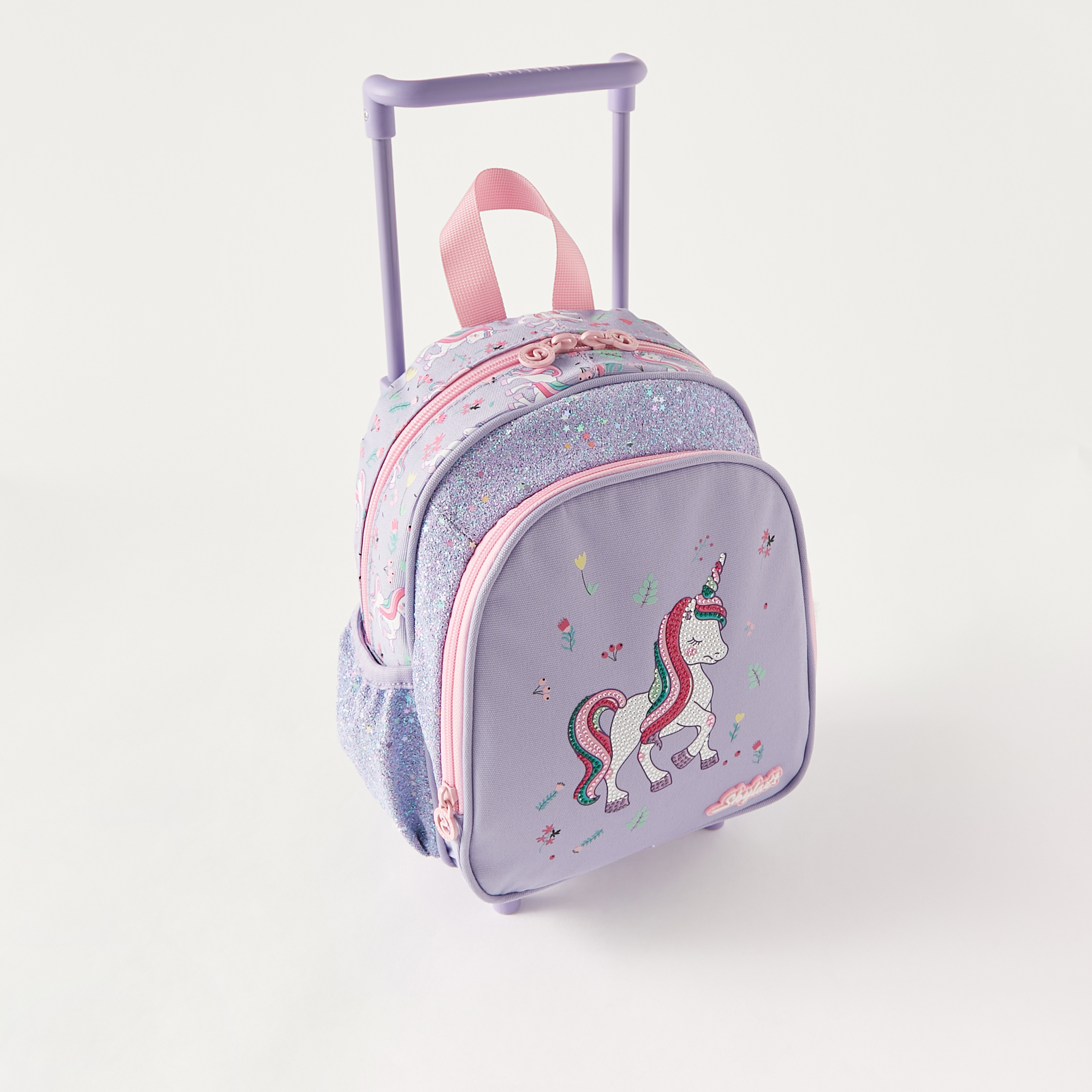 Skylar Unicorn Print Trolley Bag with Retractable Handle - 24x13x27 cms 1-Year Warranty-school-bagsandbackpacks-trolleybags-image-2