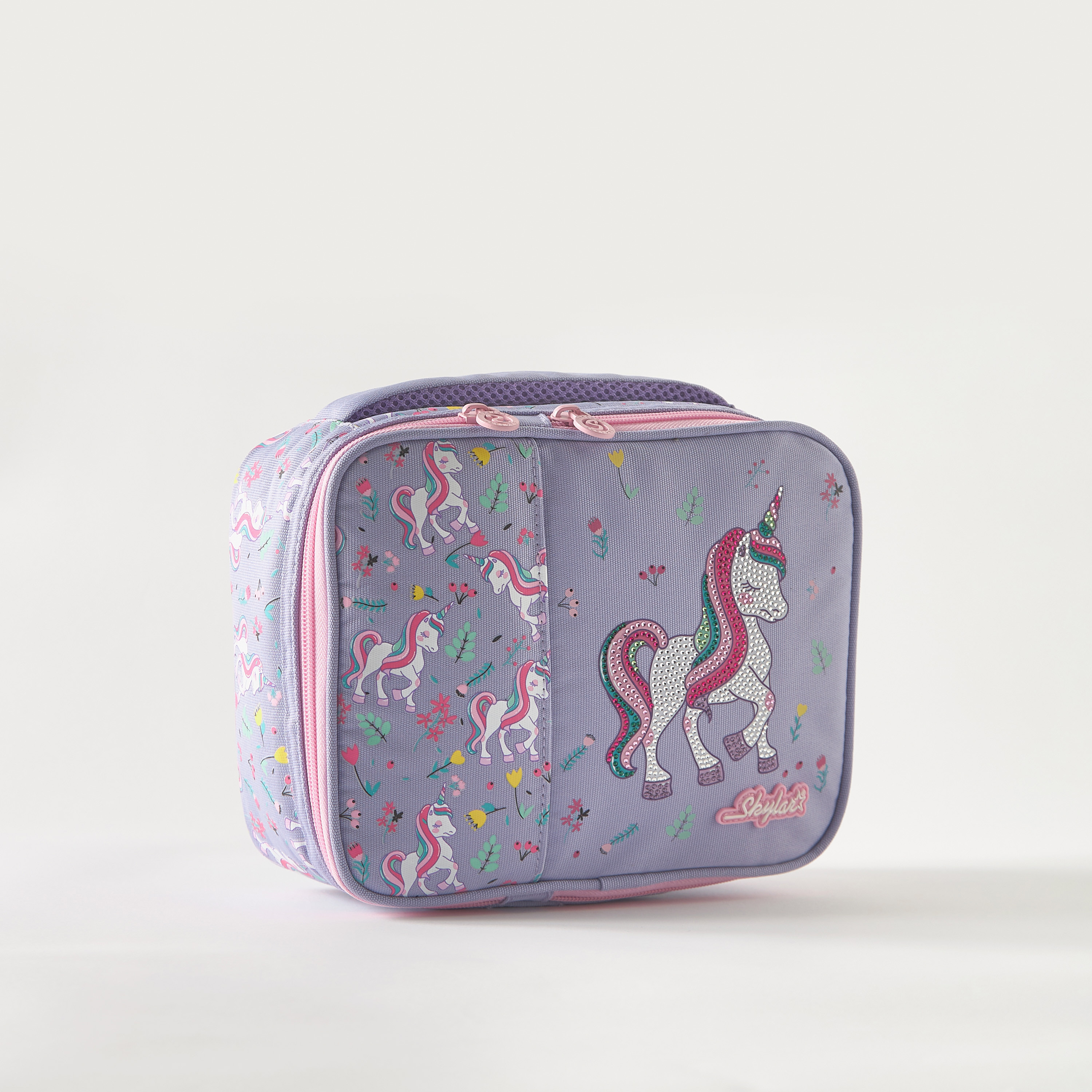 Skylar Unicorn Print Insulated Lunch Bag with Zip Closure and Handle - 1-Year Warranty-school-lunchessentials-lunchbags-image-2