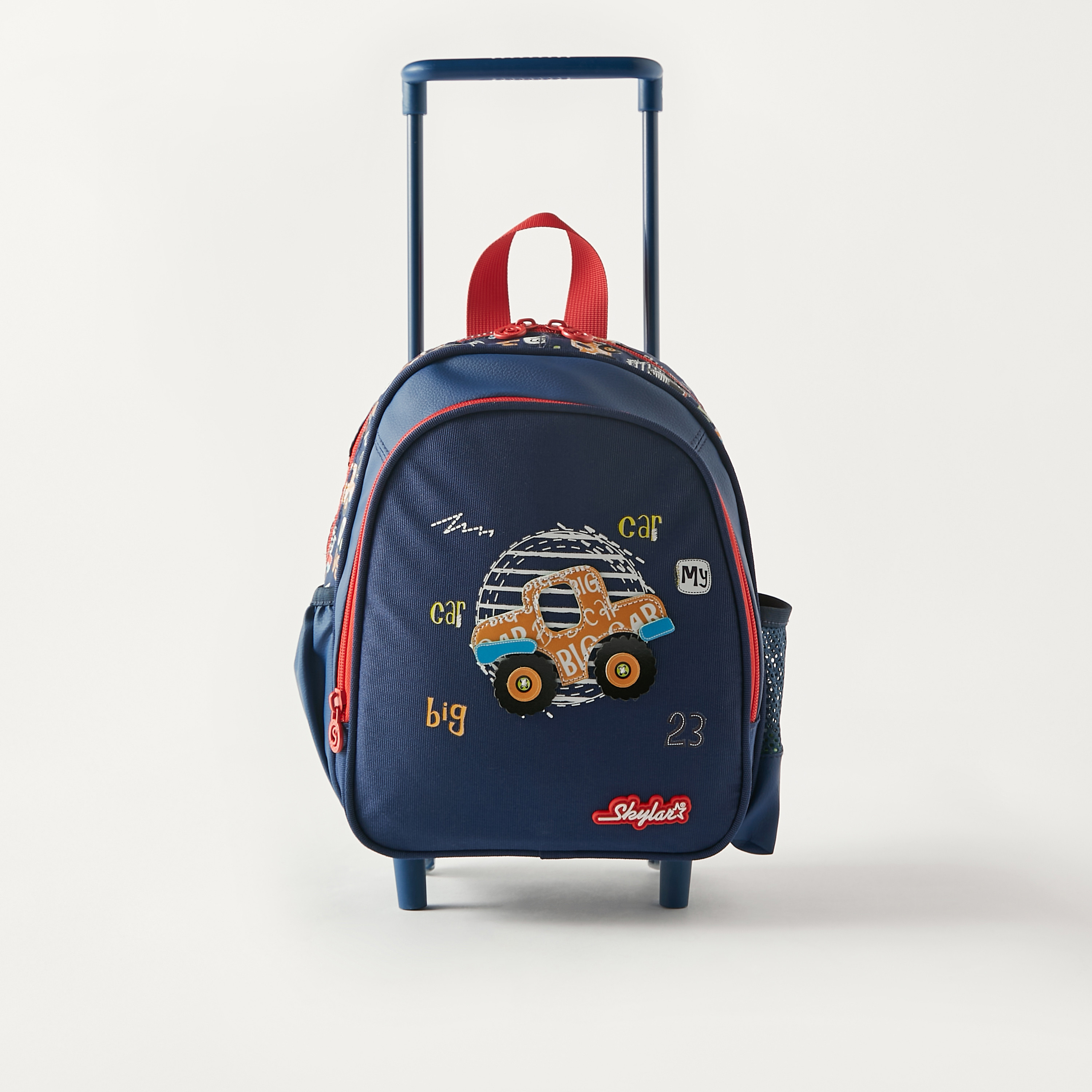 Buy Skylar Car Applique Trolley Backpack with Wheels 24x13x27