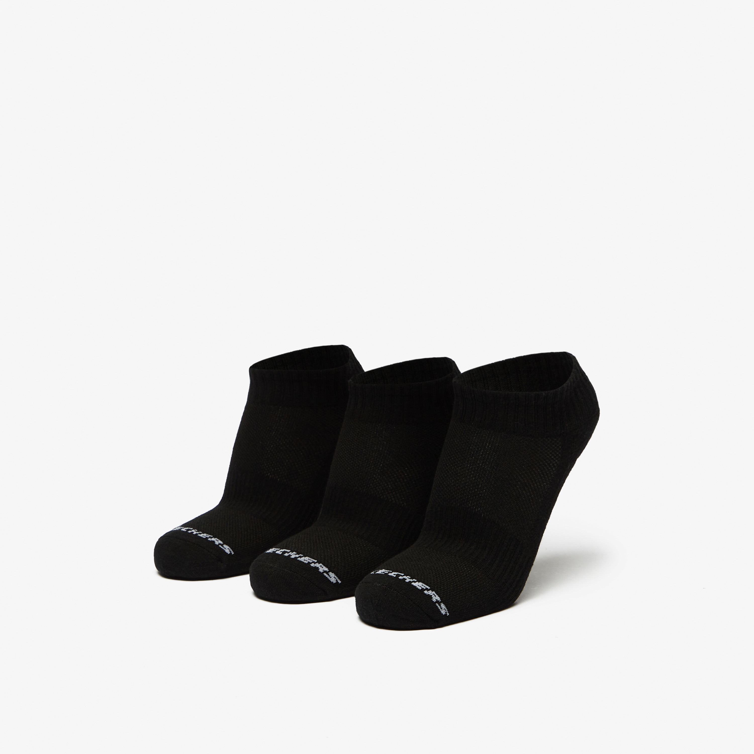 طقم جوارب رياضية 3 أزواج متوسطة الطول بطبعات من سكتشرز - S111035D-001-men-socks-image-1
