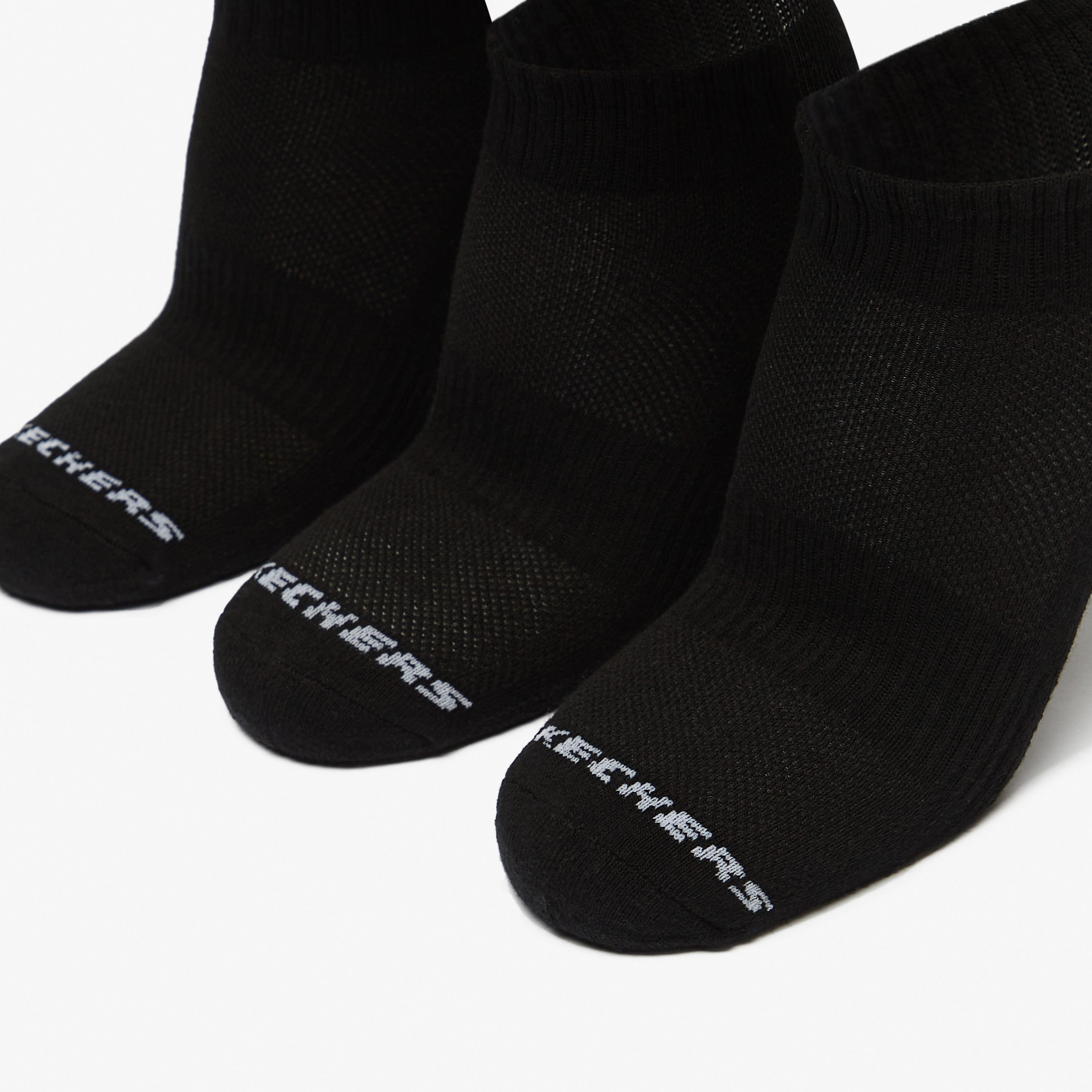 طقم جوارب رياضية 3 أزواج متوسطة الطول بطبعات من سكتشرز - S111035D-001-men-socks-image-2