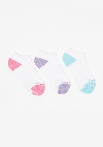 Skechers Colourblock Ankle Length Socks - Set of 3-Girl%27s Socks & Tights-image-0