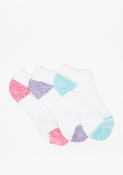 Skechers Colourblock Ankle Length Socks - Set of 3-Girl%27s Socks & Tights-image-1