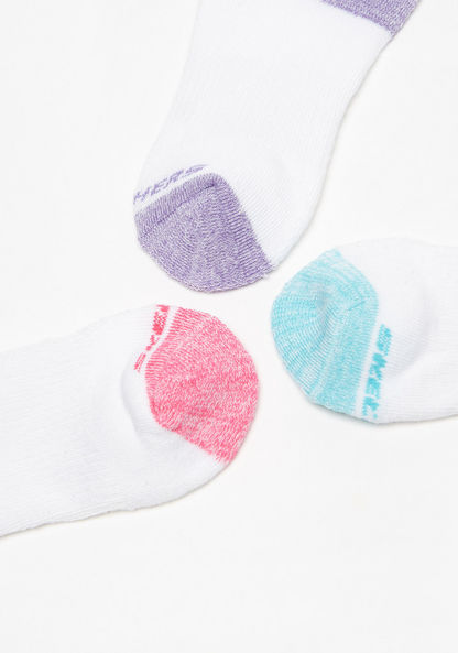 Skechers Colourblock Ankle Length Socks - Set of 3-Girl%27s Socks & Tights-image-3