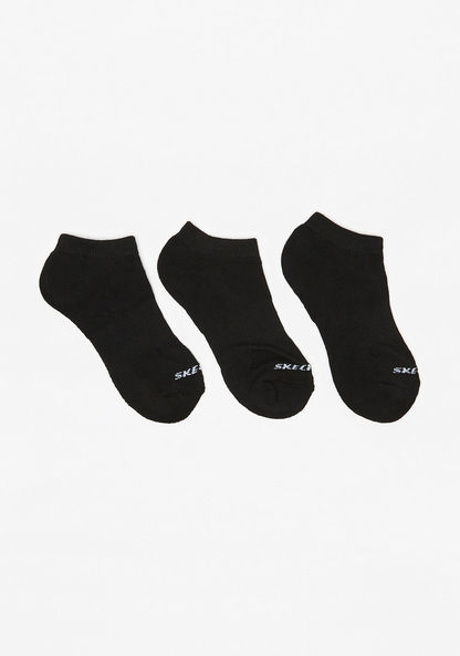 Skechers Logo Print Ankle Length Sports Socks - Set of 3-Boy%27s Socks-image-0