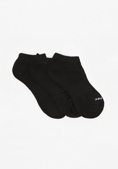 Skechers Logo Print Ankle Length Sports Socks - Set of 3-Boy%27s Socks-image-1