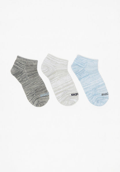 Skechers Logo Print Ankle Length Socks - Set of 3-Boy%27s Socks-image-0
