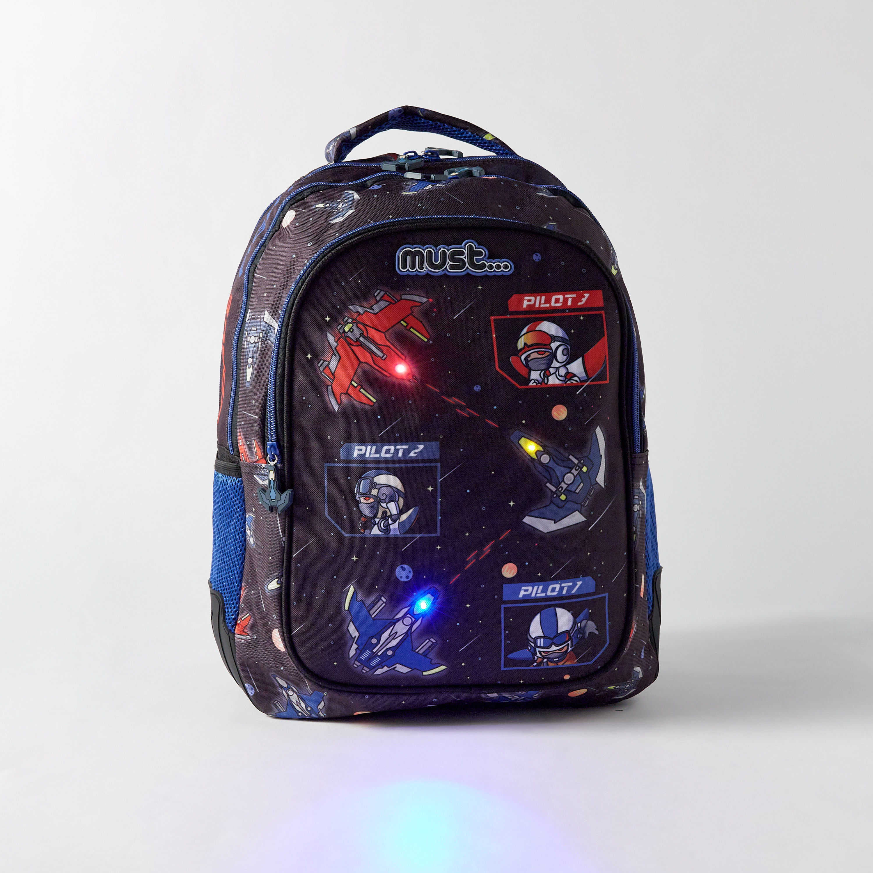 شنطة ظهر بحمالات قابلة للتعديل وطبعات فضاء من ماست - 34x20x44 سم - ضمان سنتان-school-bagsandbackpacks-backpacks-image-7