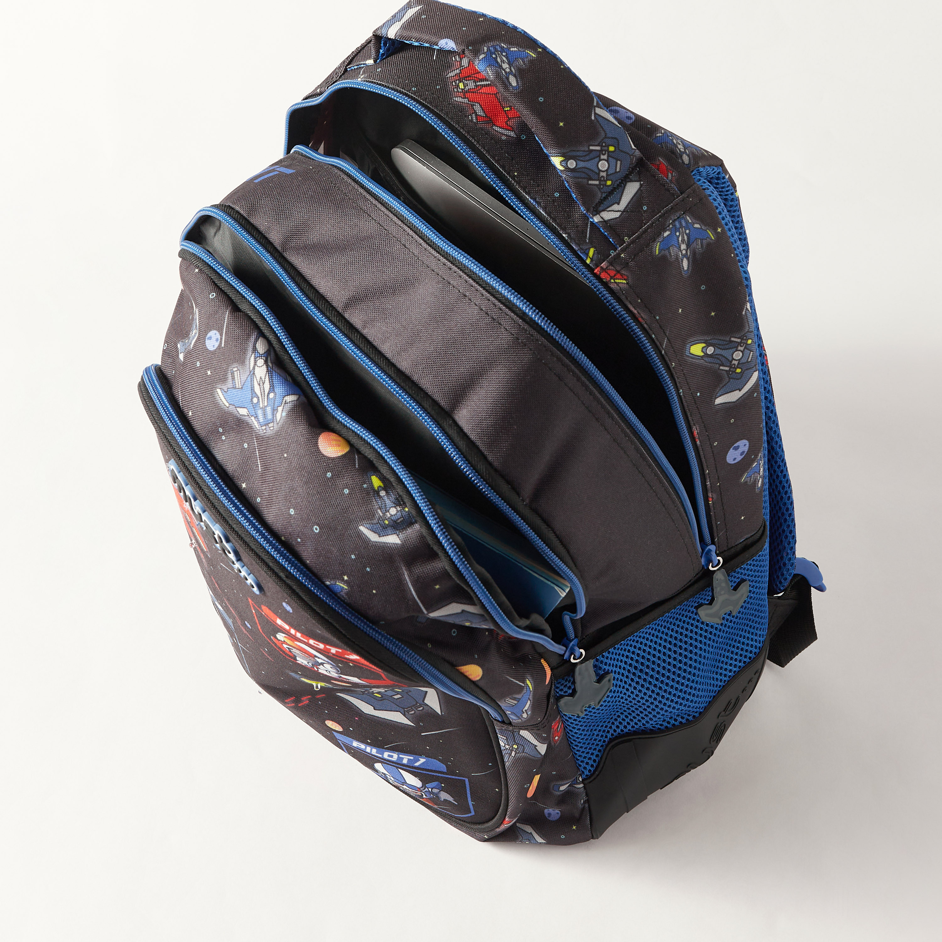 شنطة ظهر بحمالات قابلة للتعديل وطبعات فضاء من ماست - 34x20x44 سم - ضمان سنتان-school-bagsandbackpacks-backpacks-image-9