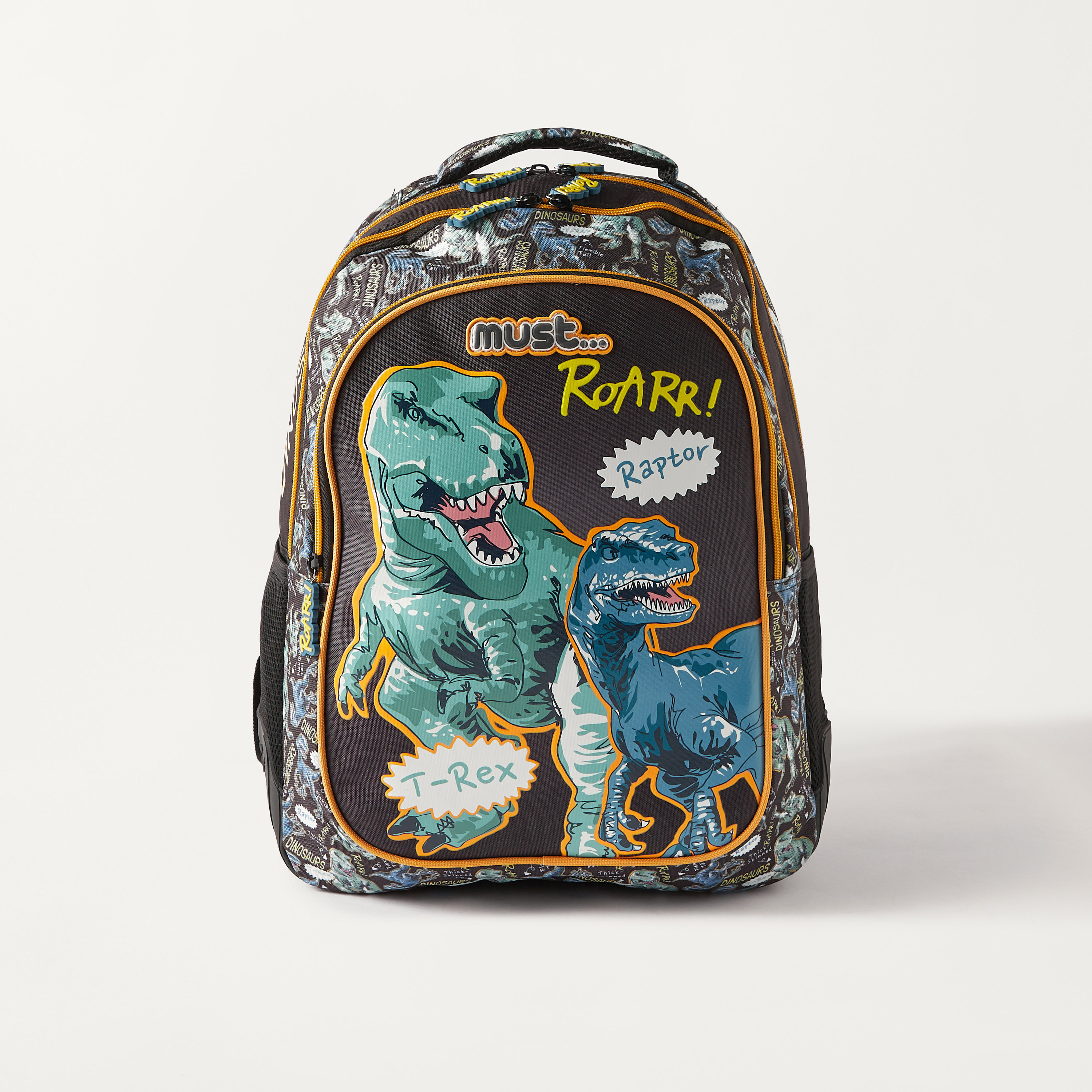 شنطة ظهر بحمالات قابلة للتعديل وطبعات ديناصور من ماست - 32×18×43 سم - ضمان سنتان-school-bagsandbackpacks-backpacks-image-2