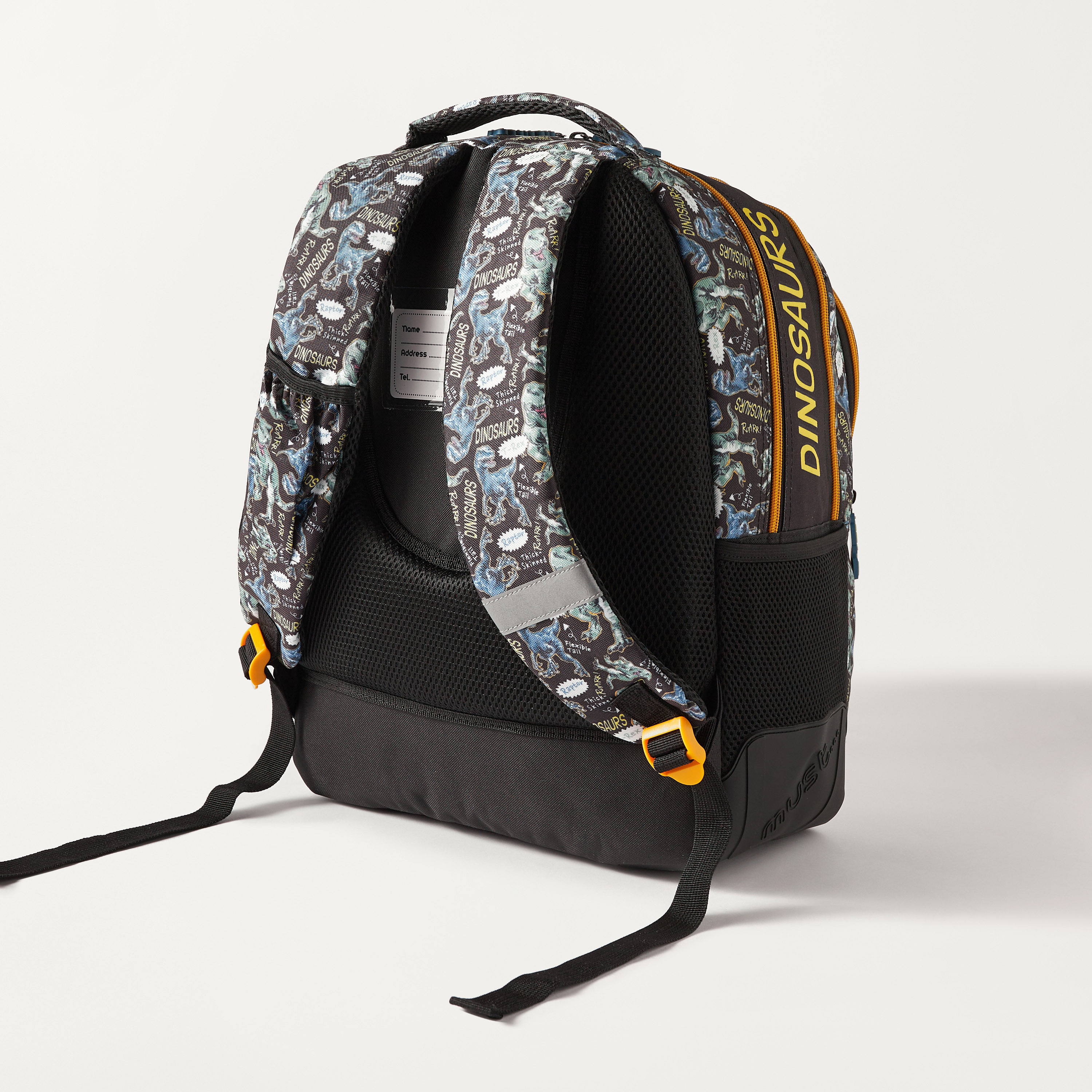 شنطة ظهر بحمالات قابلة للتعديل وطبعات ديناصور من ماست - 32×18×43 سم - ضمان سنتان-school-bagsandbackpacks-backpacks-image-4