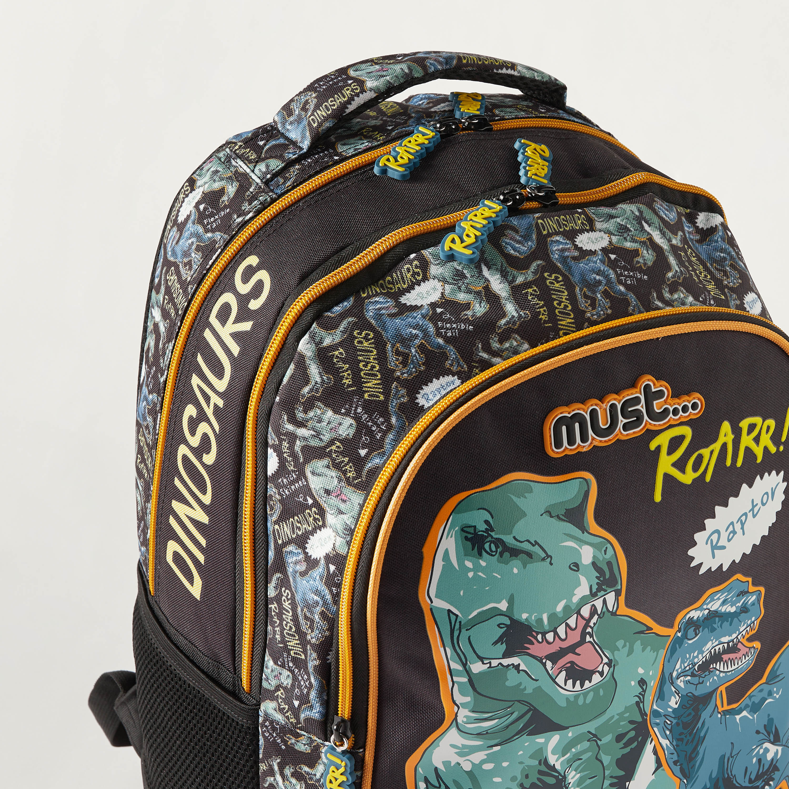 شنطة ظهر بحمالات قابلة للتعديل وطبعات ديناصور من ماست - 32×18×43 سم - ضمان سنتان-school-bagsandbackpacks-backpacks-image-5