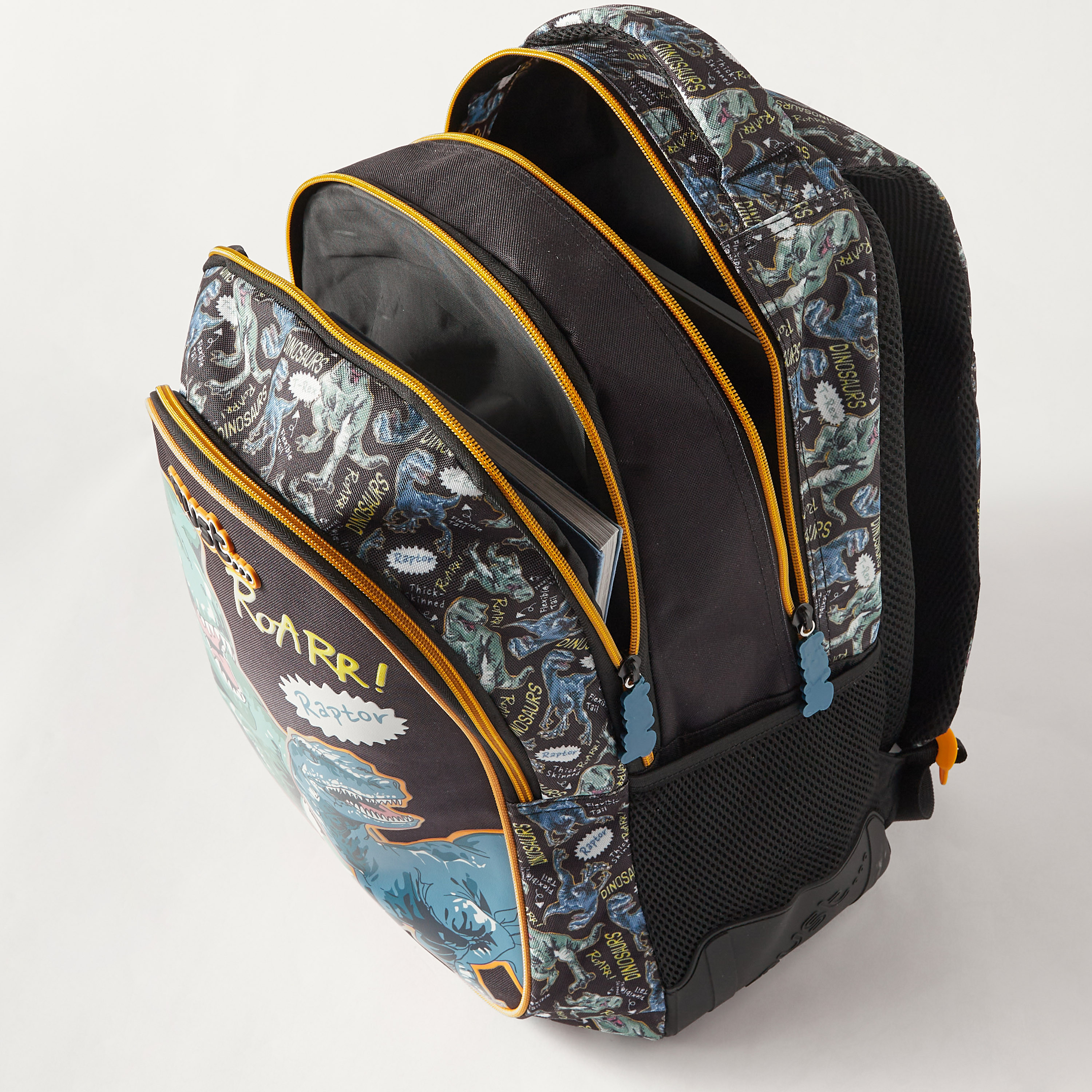 شنطة ظهر بحمالات قابلة للتعديل وطبعات ديناصور من ماست - 32×18×43 سم - ضمان سنتان-school-bagsandbackpacks-backpacks-image-8