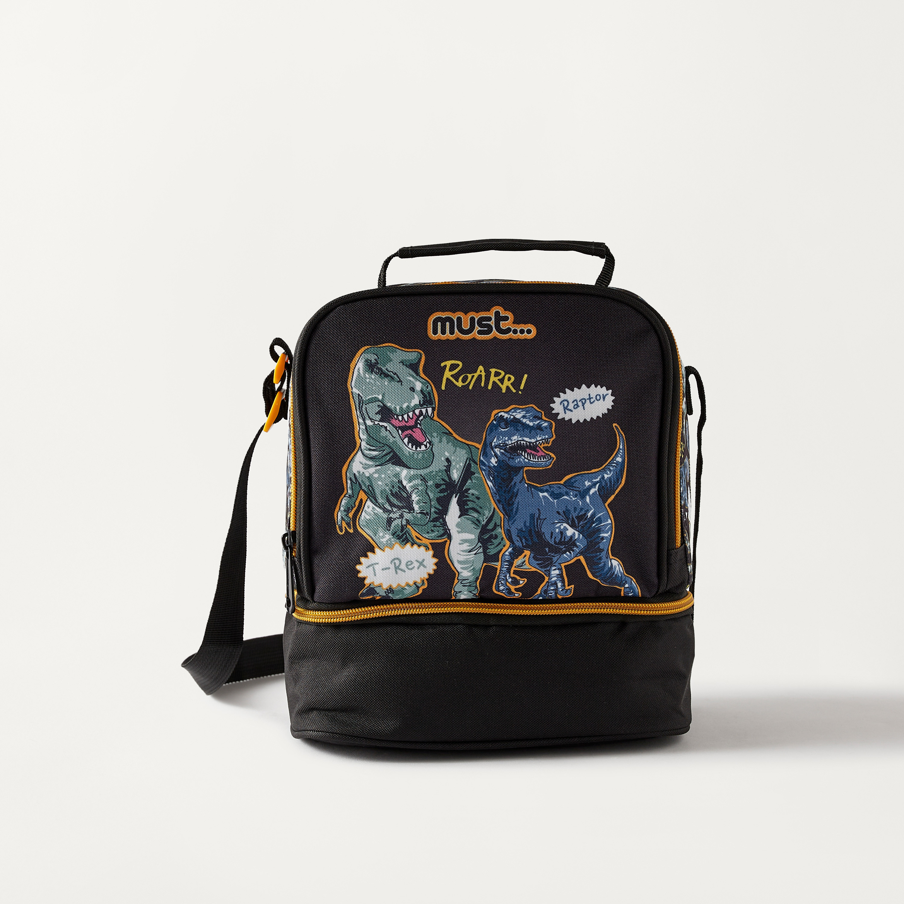 Must Dinosaur Print Insulated Lunch Bag with Adjustable Strap and Zip Closure - 2-Year Warranty-school-lunchessentials-lunchbags-image-1