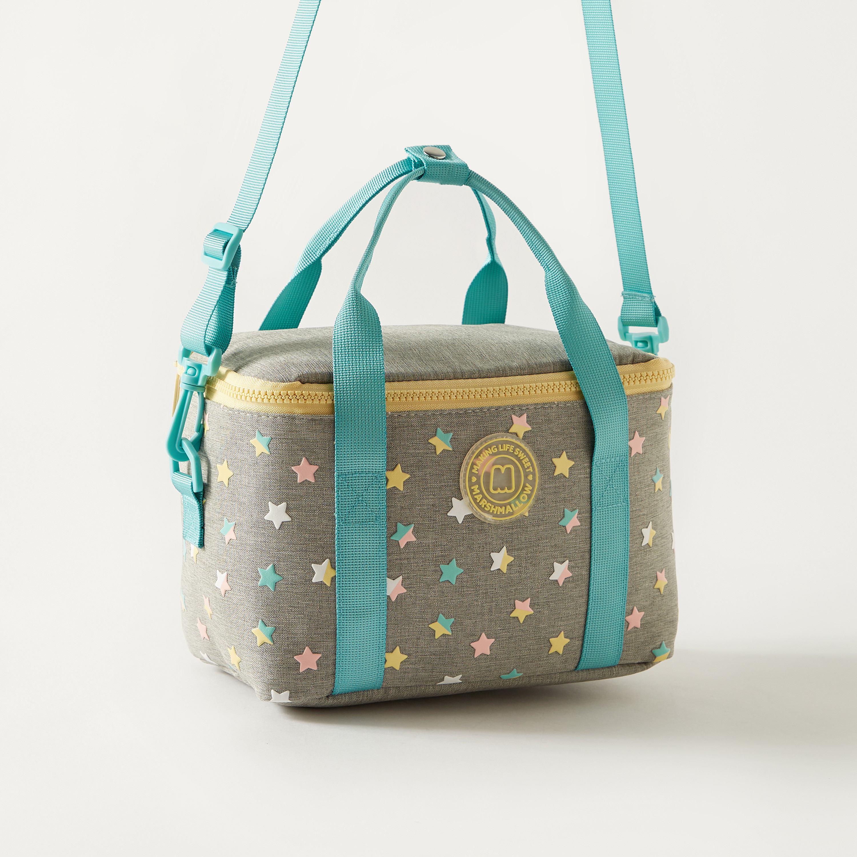 MARSHMALLOW Star Print Lunch Bag with Adjustable Strap - 1-Year Warranty-school-lunchessentials-lunchbags-image-2