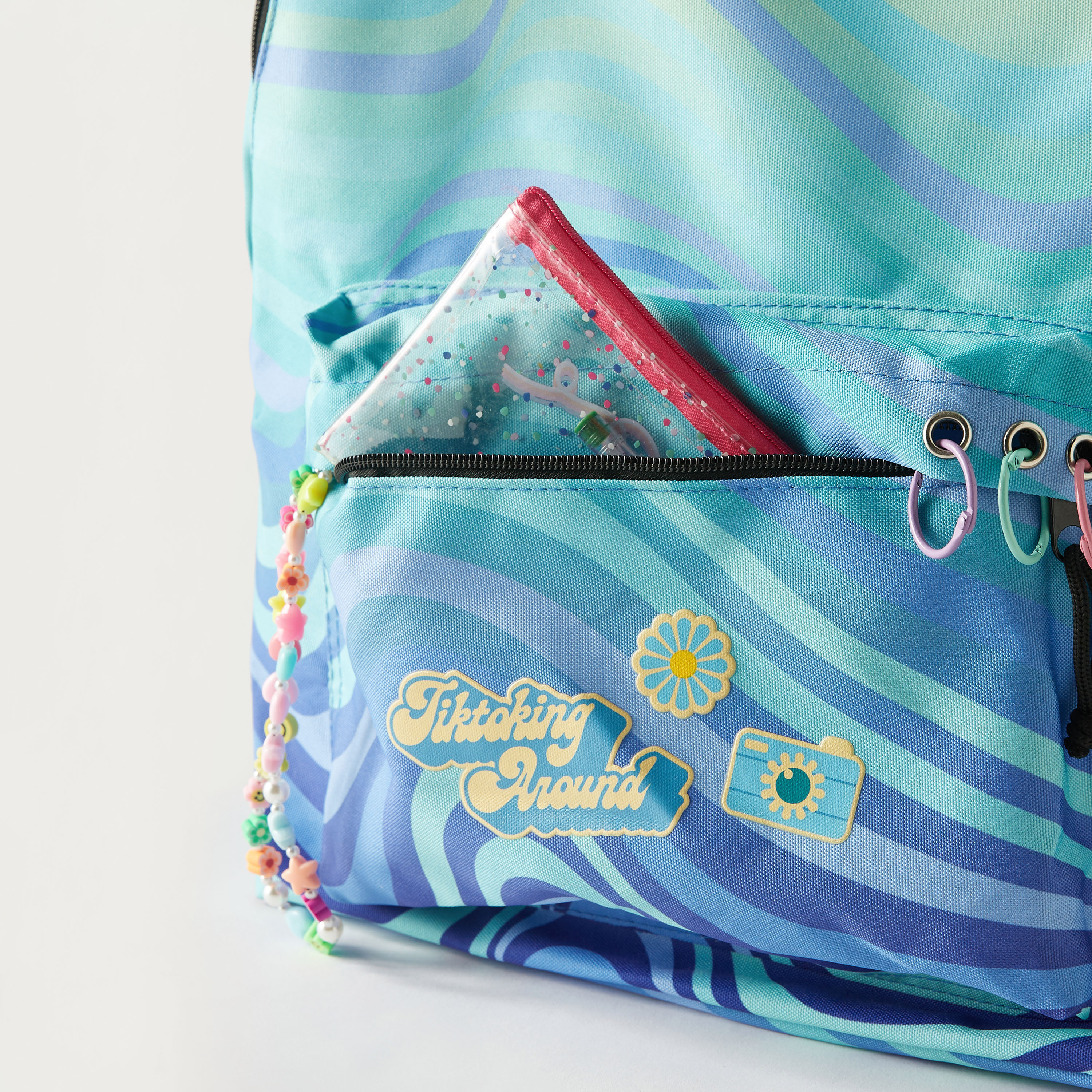 شنطة ظهر بطبعات ومقلمة من أنكيبر - 14x32x44 سم - ضمان سنة واحدة-school-bagsandbackpacks-backpacks-image-7