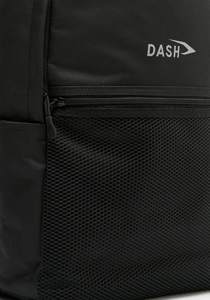 Dash Textured Backpack with Zip Closure and Adjustable Straps-Girl%27s Backpacks-image-2