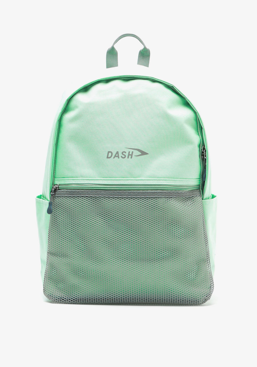 Dash Textured Backpack with Zip Closure and Adjustable Straps-Girl%27s Backpacks-image-0